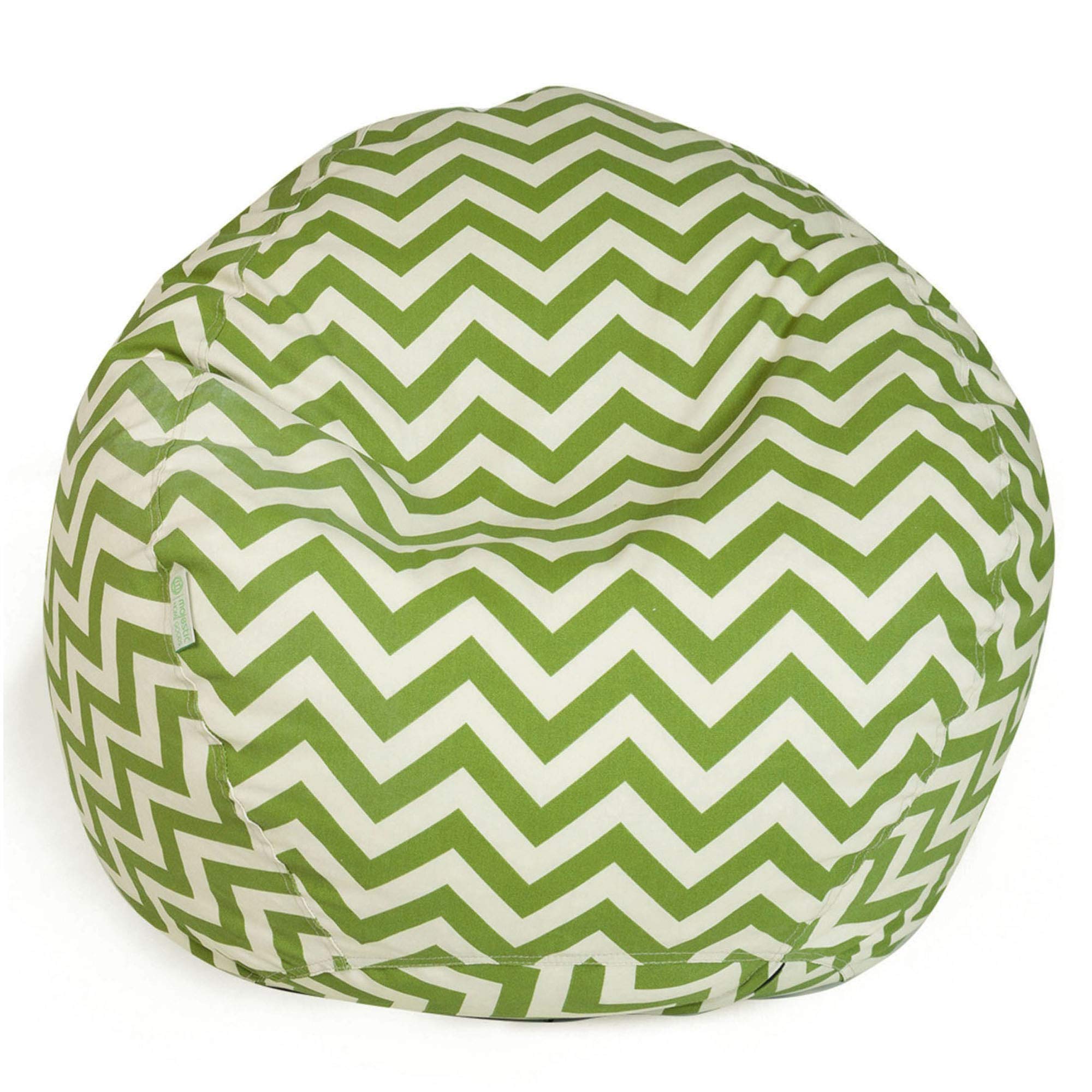 Majestic Home Goods Chevron Large Classic Bean Bag Chair - Sage Green Comfortable Lounge Seat for Living Room, Bedroom, or Game Room