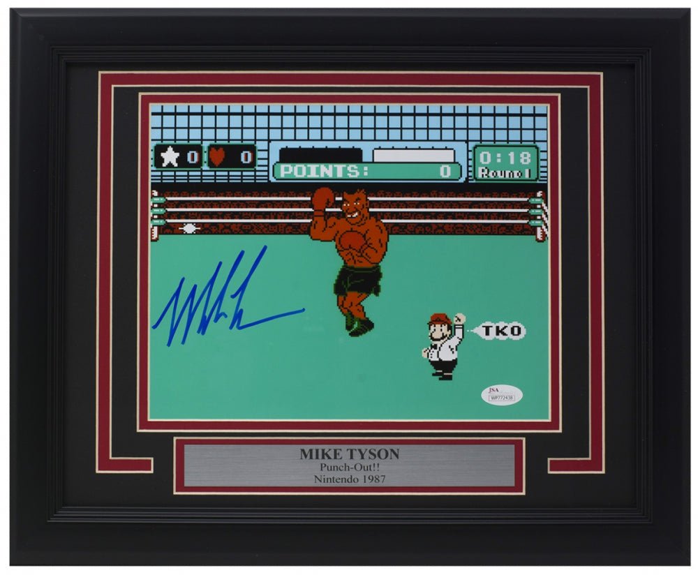 Authentic Mike Tyson Signed Framed 8x10 Punch Out Boxing Photo with JSA COA - Perfect for Sports Memorabilia Collections & Man Cave Decor