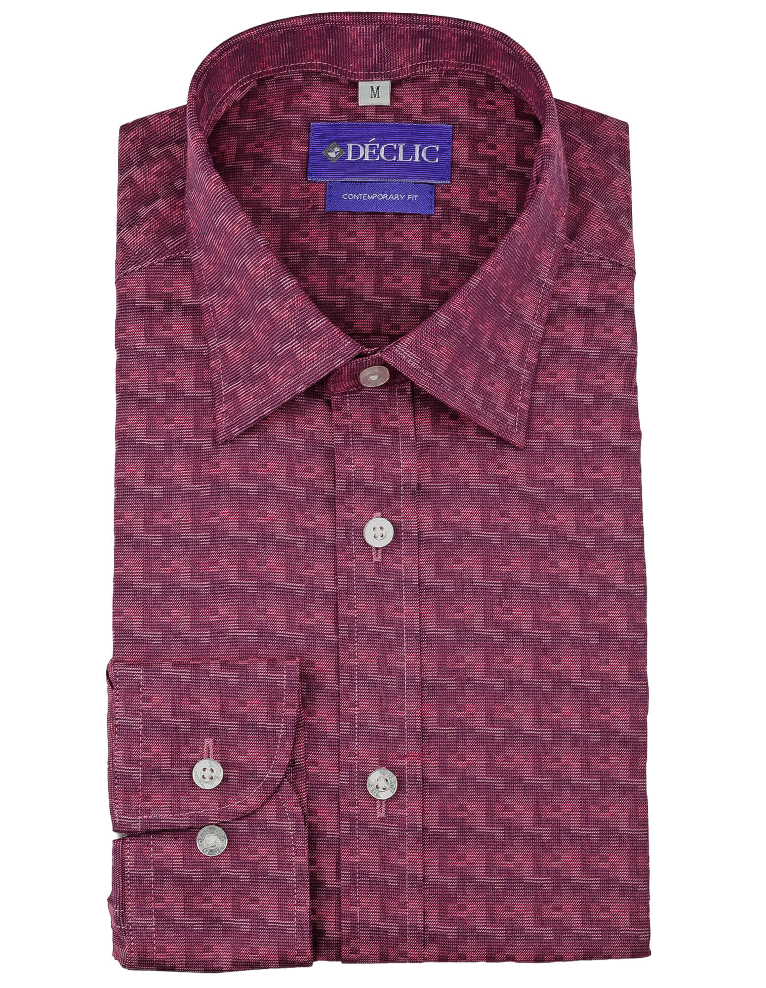 DÉCLIC Tronx Stylish Patterned Button-Down Shirt for Men - Red Casual Wear for Office, Party & Everyday Outfits