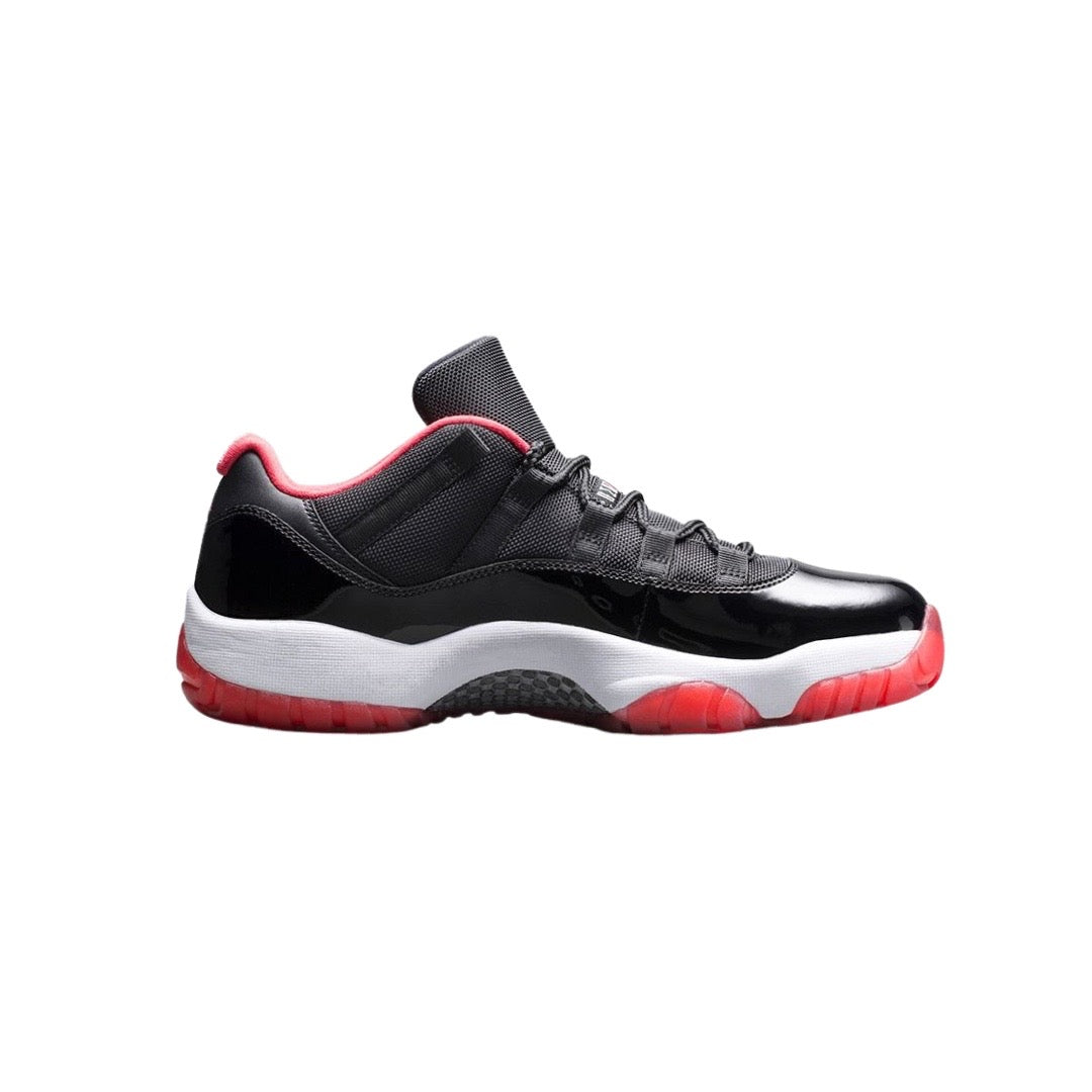 Air Jordan 11 Low BRED Sneakers - Black, True Red & White Colorway - Men's Basketball Shoes for Court & Casual Wear