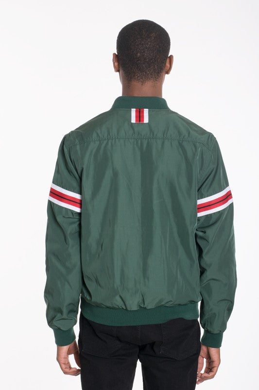 Luxury Woven Taped Bomber Jacket for Men - Stylish Lightweight Outerwear for Casual & Streetwear Fashion | Perfect for Fall, Winter & Spring Seasons