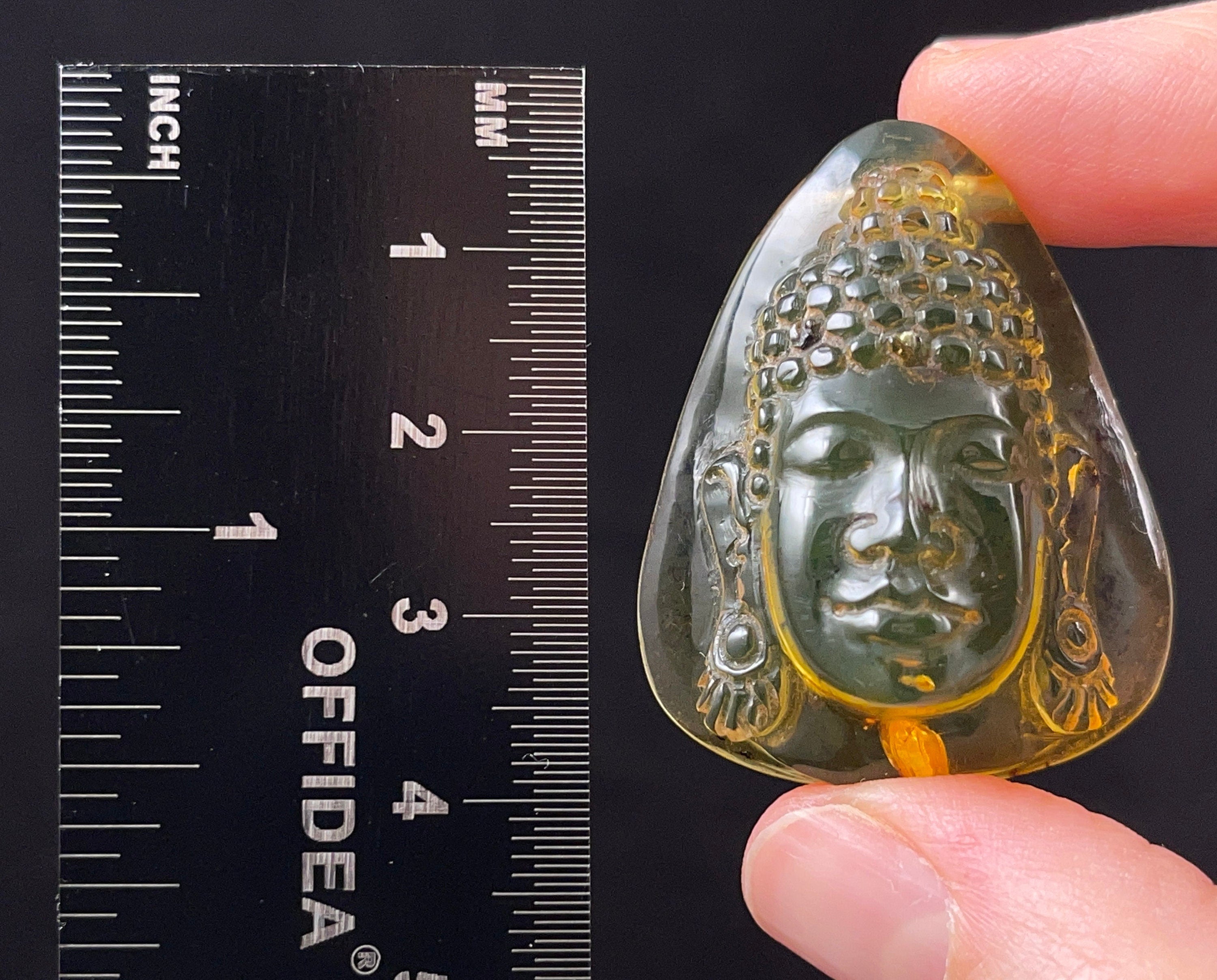 AMBER Crystal Buddha Statue - Hand Carved Healing Crystal for Home Decor, Housewarming Gift, Meditation & Feng Shui | Spiritual Decor, Positive Energy Stone