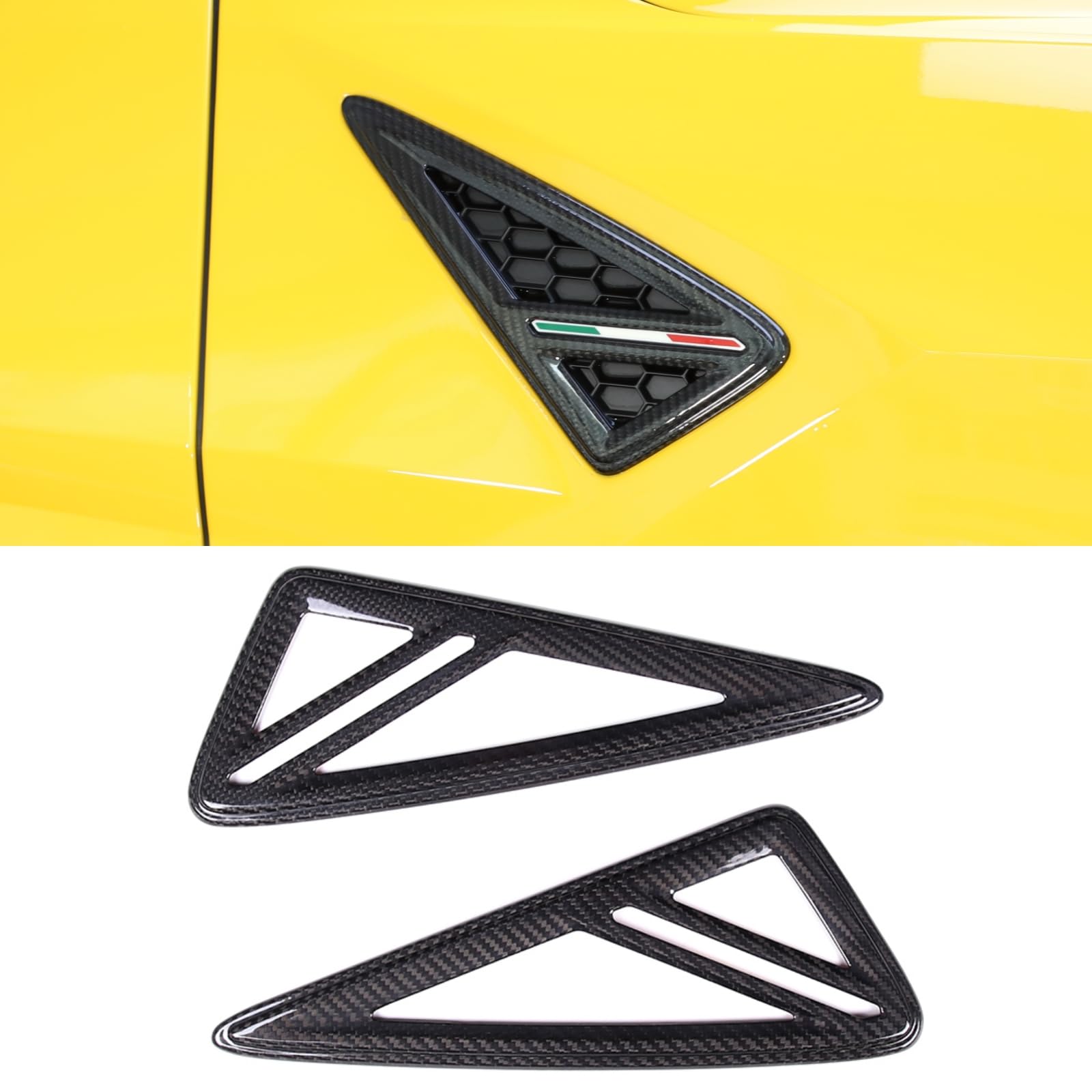 Lamborghini Urus 2018-2024 Carbon Fiber Fender Side Air Vent Cover Trim - Premium Car Exterior Decoration Accessories for Enhanced Style & Performance (Perfect for Car Shows & Custom Builds)