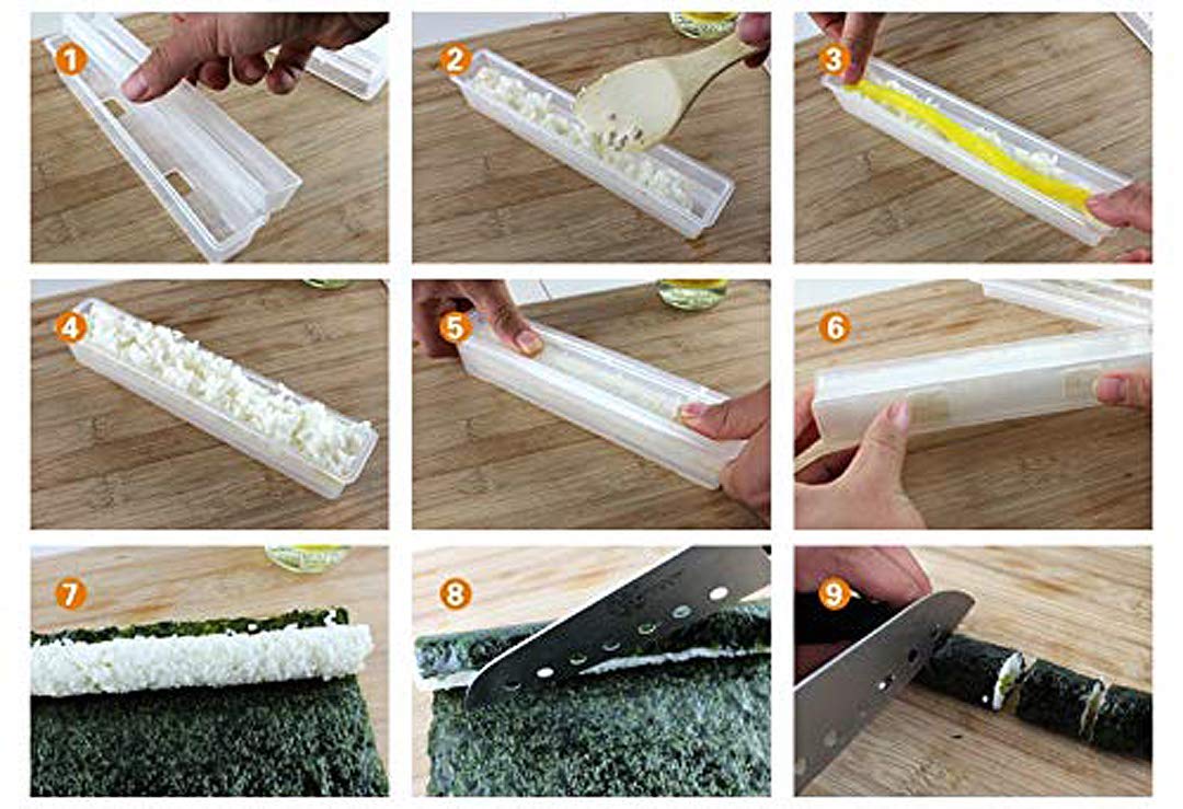Premium Japanese Sushi Roll Maker - HSSM-FTMKSM Rice Mold for Perfect Onigiri & Sushi Rolls | Bento Box Accessory & Essential Kitchen Tool for Home Chefs | Ideal for Meal Prep, Parties & Asian Cuisine Lovers
