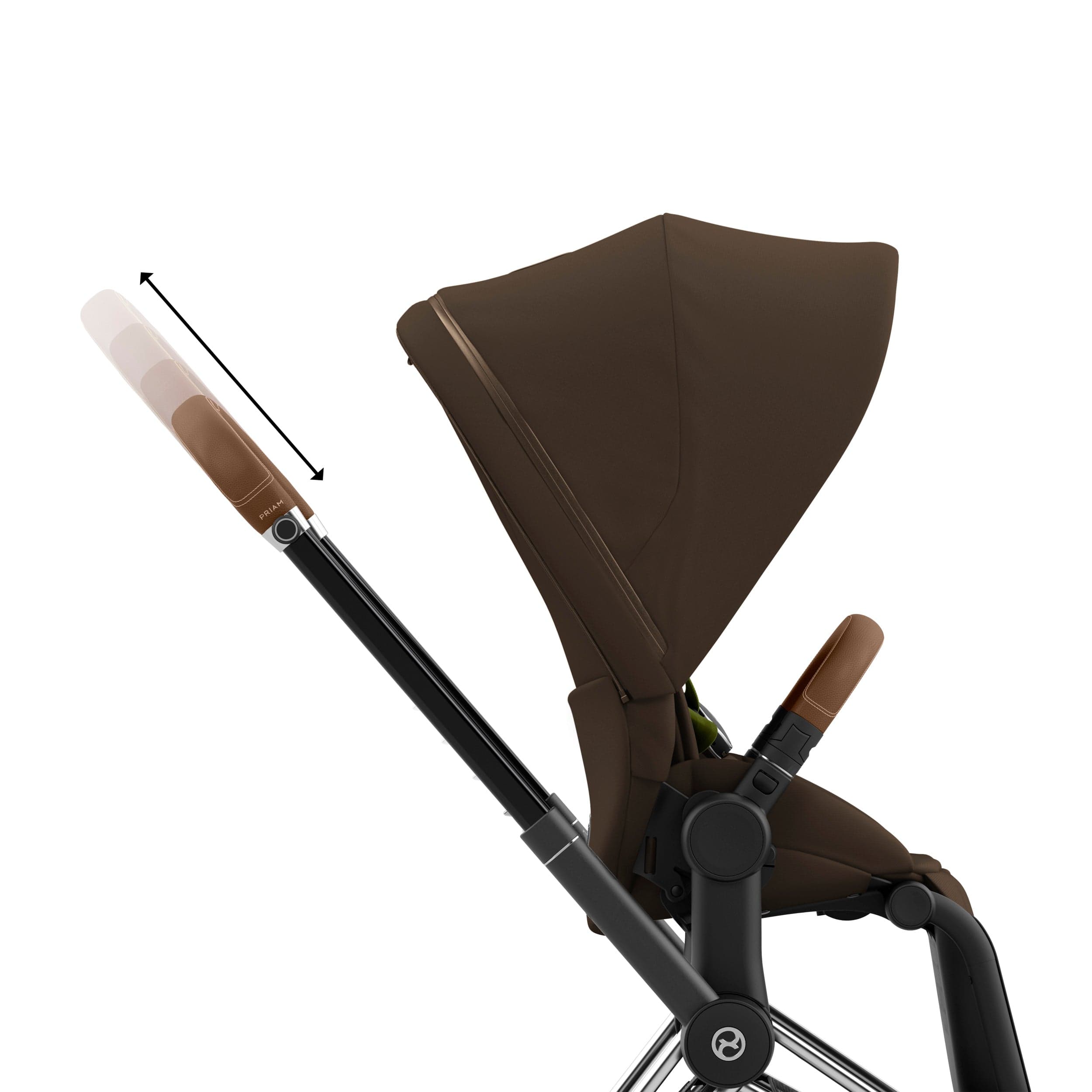 Cybex Priam 4 Complete Stroller - Luxury Chrome/Brown Baby Stroller with All-Wheel Suspension | Perfect for City Walks, Travel & Everyday Use