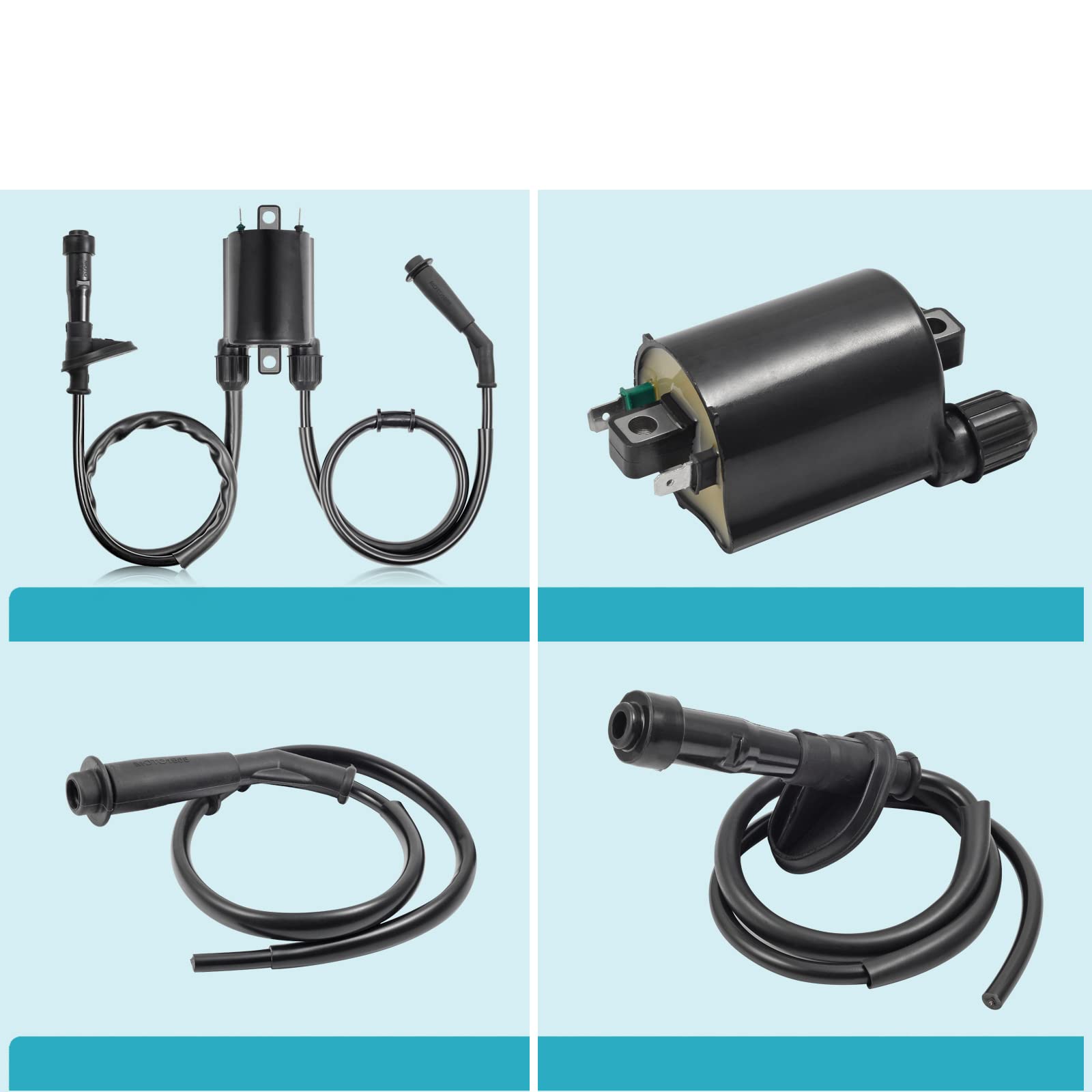 2-Pack Ignition Coil & Spark Plug Cap Compatible with Honda Shadow VLX 600 VT600 1988-2007 - High Performance Replacement Parts for Motorcycle Engine Maintenance & Repair