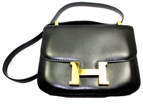 Authentic Hermes 23cm Black Box Leather GHW Constance Handbag - Luxury Designer Crossbody Bag for Women, Perfect for Parties, Dating & Special Occasions