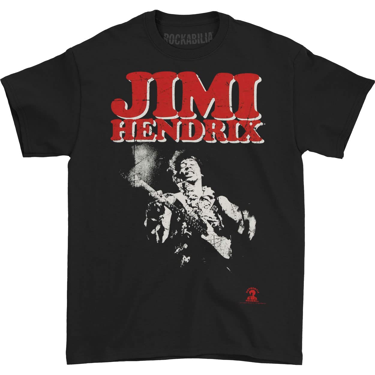 Jimi Hendrix Men's T-Shirt - Classic Block Logo Graphic Tee - Black Small Size - Perfect for Concerts, Casual Wear & Rock Music Fans