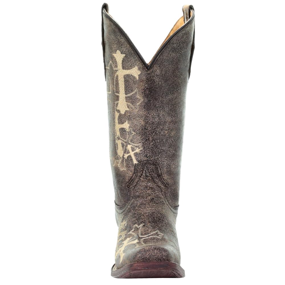 Women's Embroidered Square Toe Cowgirl Boots - Mid Calf Casual Boots with 2-3