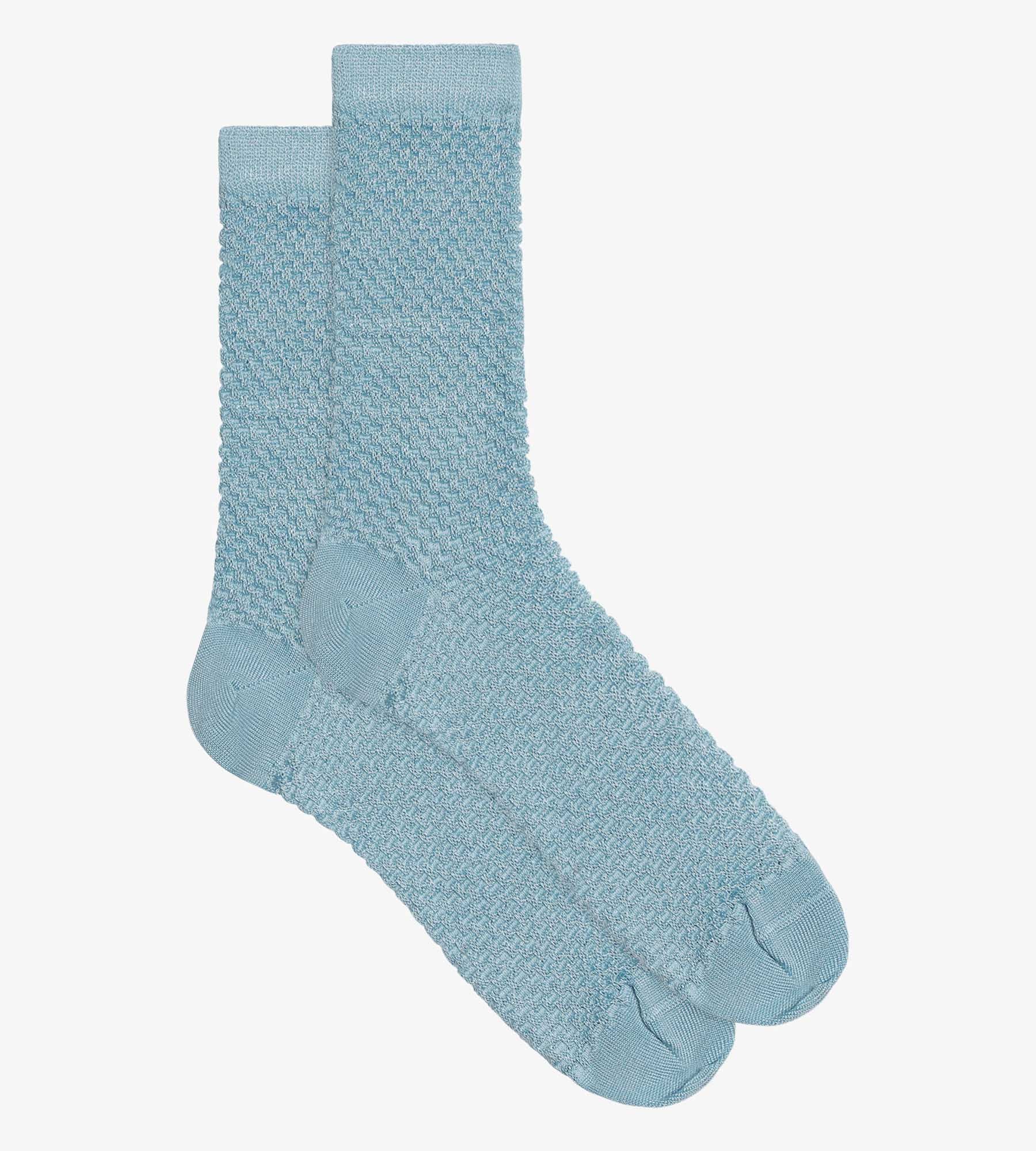Women's Waffle-Knit Viscose Socks - Blue Dress Shirt Style - Comfortable & Breathable for Casual Wear, Office & Home