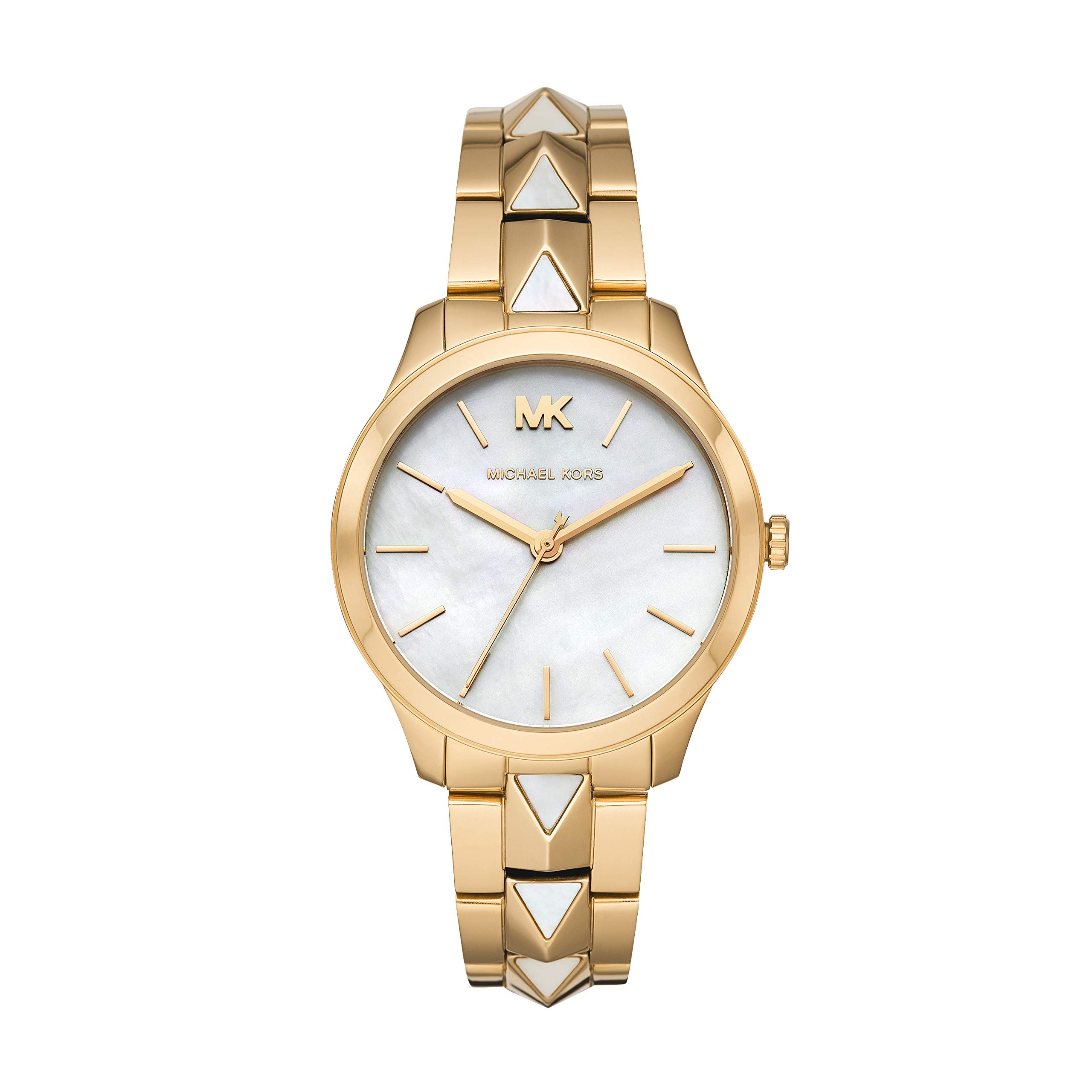 Michael Kors Women's Runway Mercer Quartz Watch - Stainless Steel Strap, Gold-Tone Case & Roman Numerals | Perfect for Office, Date Night & Special Occasions