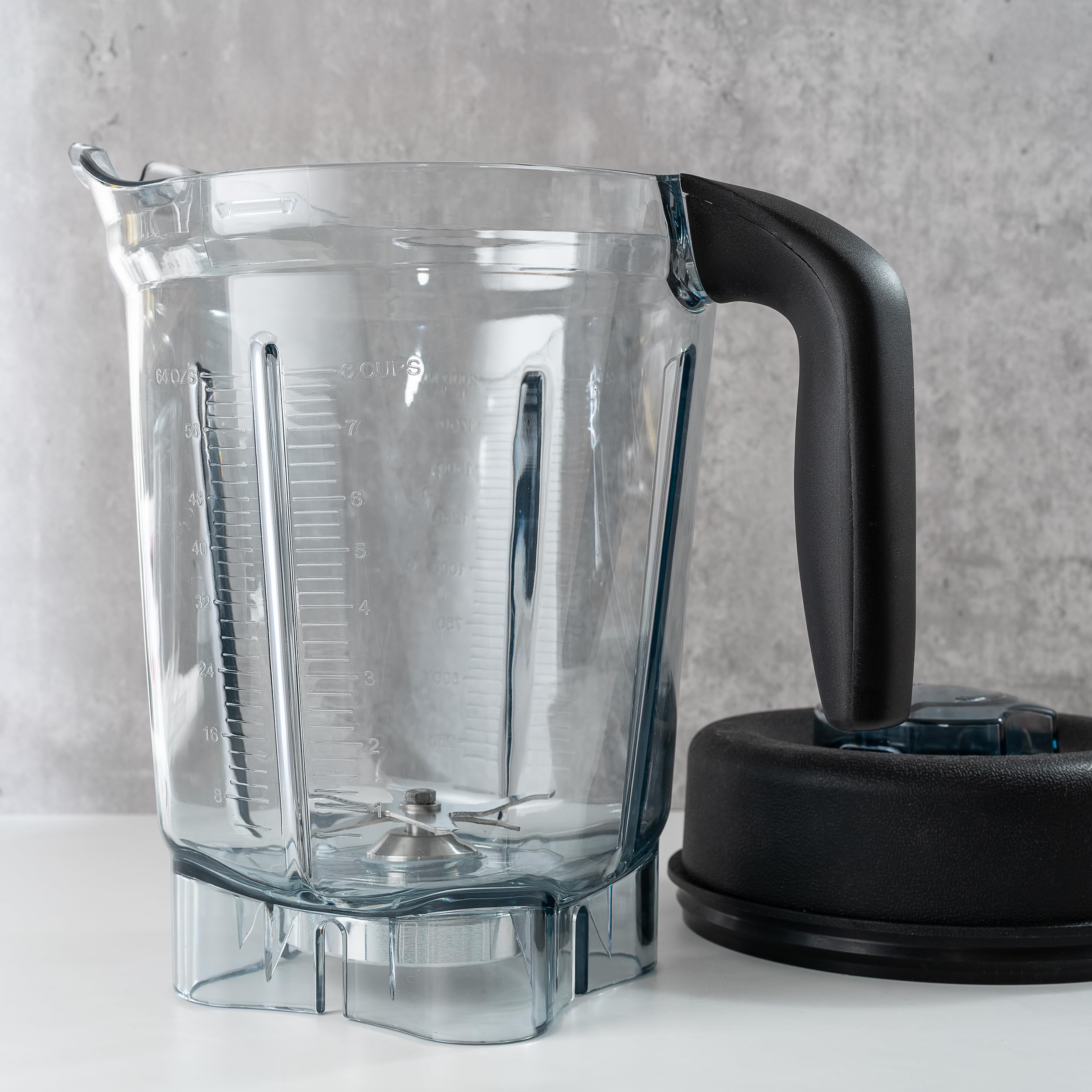 64 oz Replacement Container Jar with Lid for Vitamix Blender Pitcher - Compatible with 750, 5000, 5200, 6300, 7500, VM0102, VM0103, VM0197, E310, Classic & Explorian Series - Perfect for Smoothies, Soups & Nut Butters