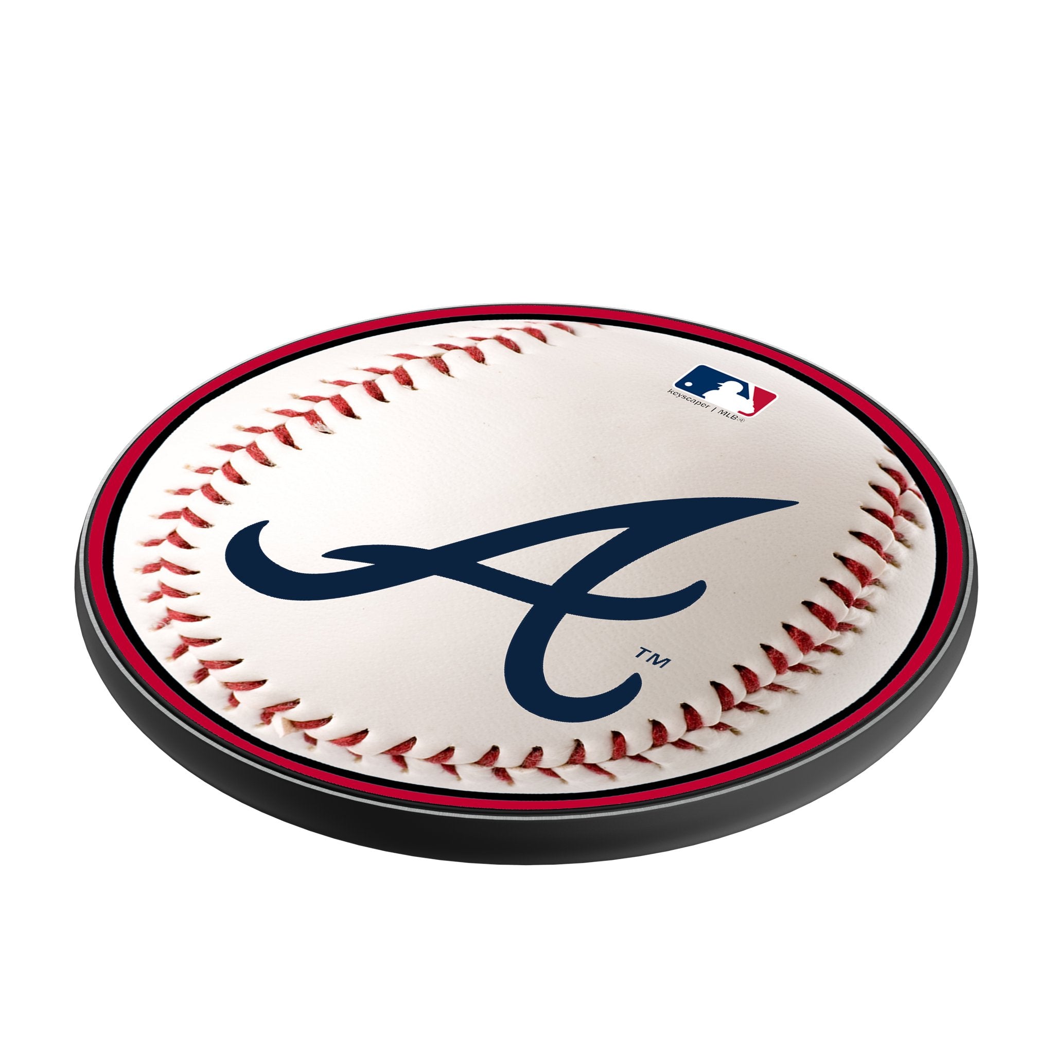 Atlanta Braves MLB 15W Fast Wireless Charger - Compatible with iPhone & Android Phones - Perfect for Home, Office & Car Use
