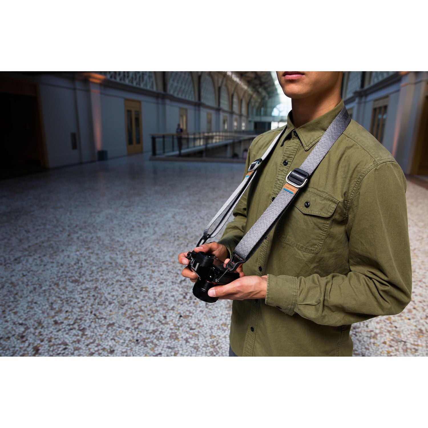 Peak Design Slide Strap SL AS 3 Camera Strap - Premium Adjustable Shoulder Strap for DSLR & Mirrorless Cameras (Ash Color) - Perfect for Travel, Hiking & Professional Photography