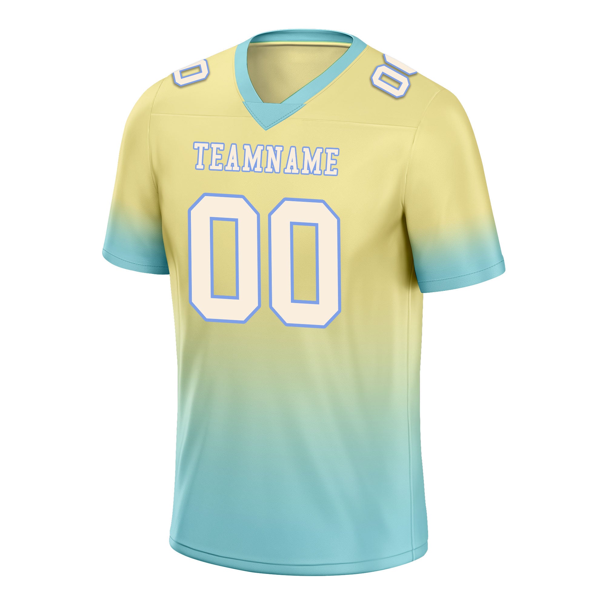 Custom Turquoise Fade Personalized Football Jersey - Authentic NFL Style FBJ02 D06106 for Sports Fans & Game Day Outfits