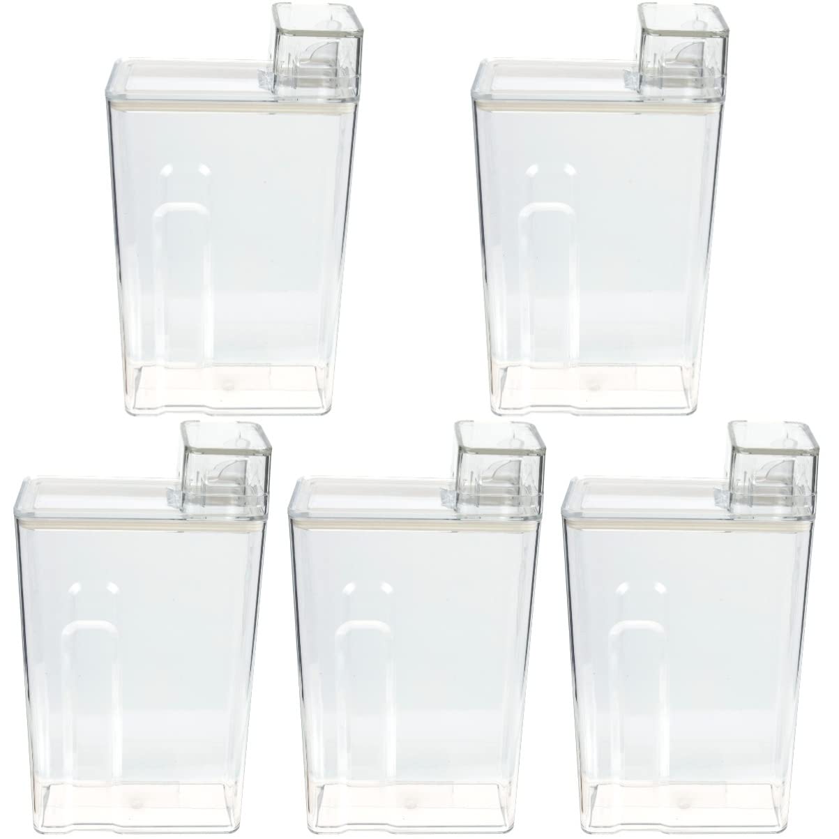 5-Piece Cabilock Laundry Detergent Dispenser Set - Travel Bottles for Soap, Fabric Softener & Liquid Detergent | Transparent & Leak-Proof | Perfect for Travel, Gym & Home Organization