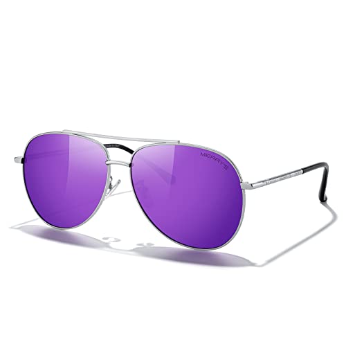 Silver Frame/Purple Mirror Lens
