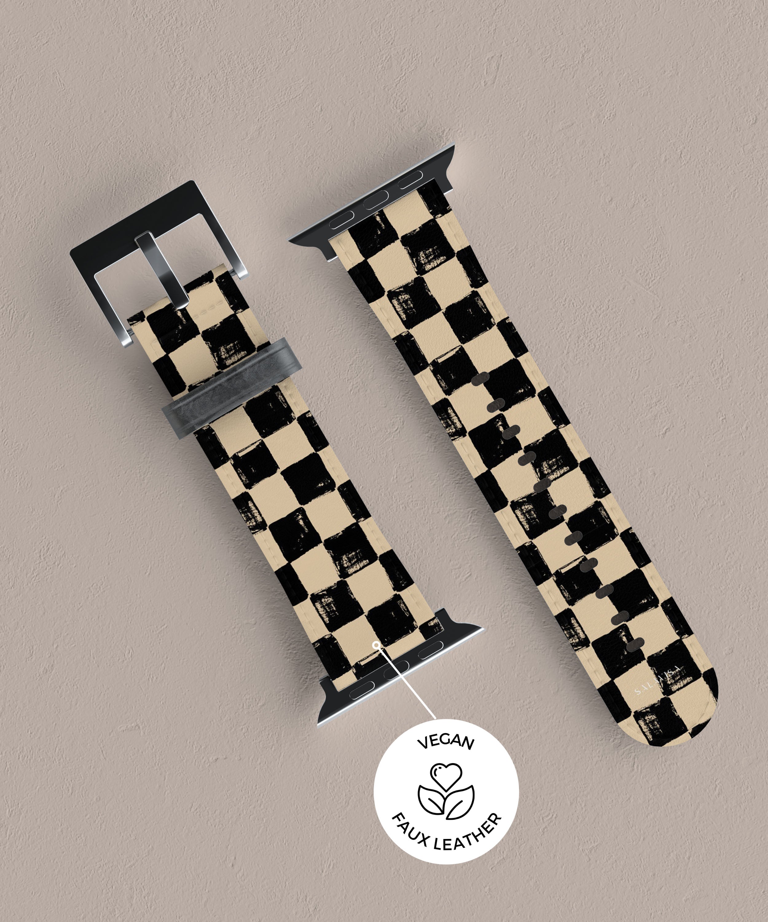 Premium Wooden Chess Board Apple Watch Band - Stylish & Durable Replacement Strap for Apple Watch Series 1-9 - Perfect for Chess Lovers, Gamers & Unique Fashion Accessory