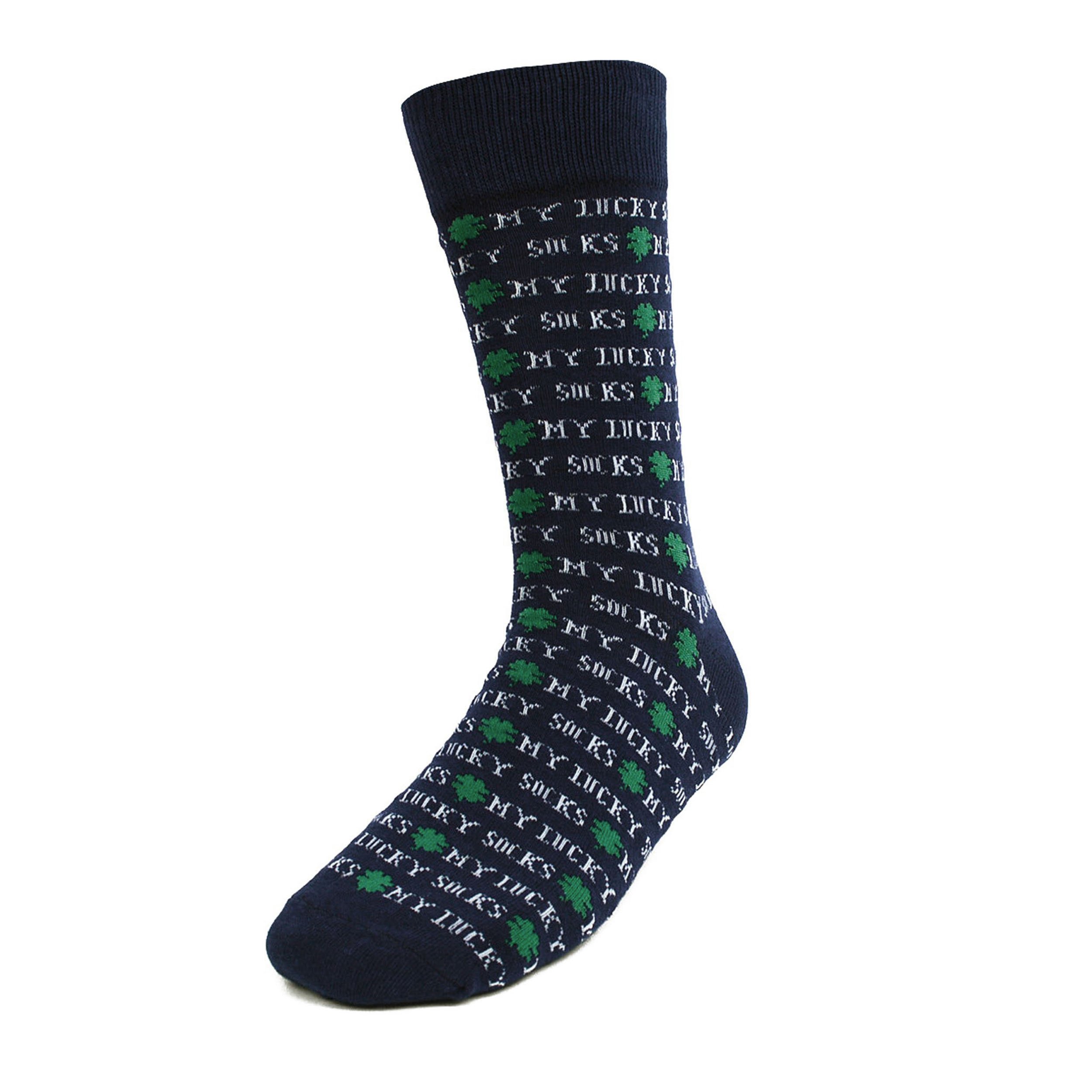 Lucky Novelty Socks for Men - Fun & Comfortable Dress Socks for Good Luck - Perfect for Work, Gifts & Special Occasions