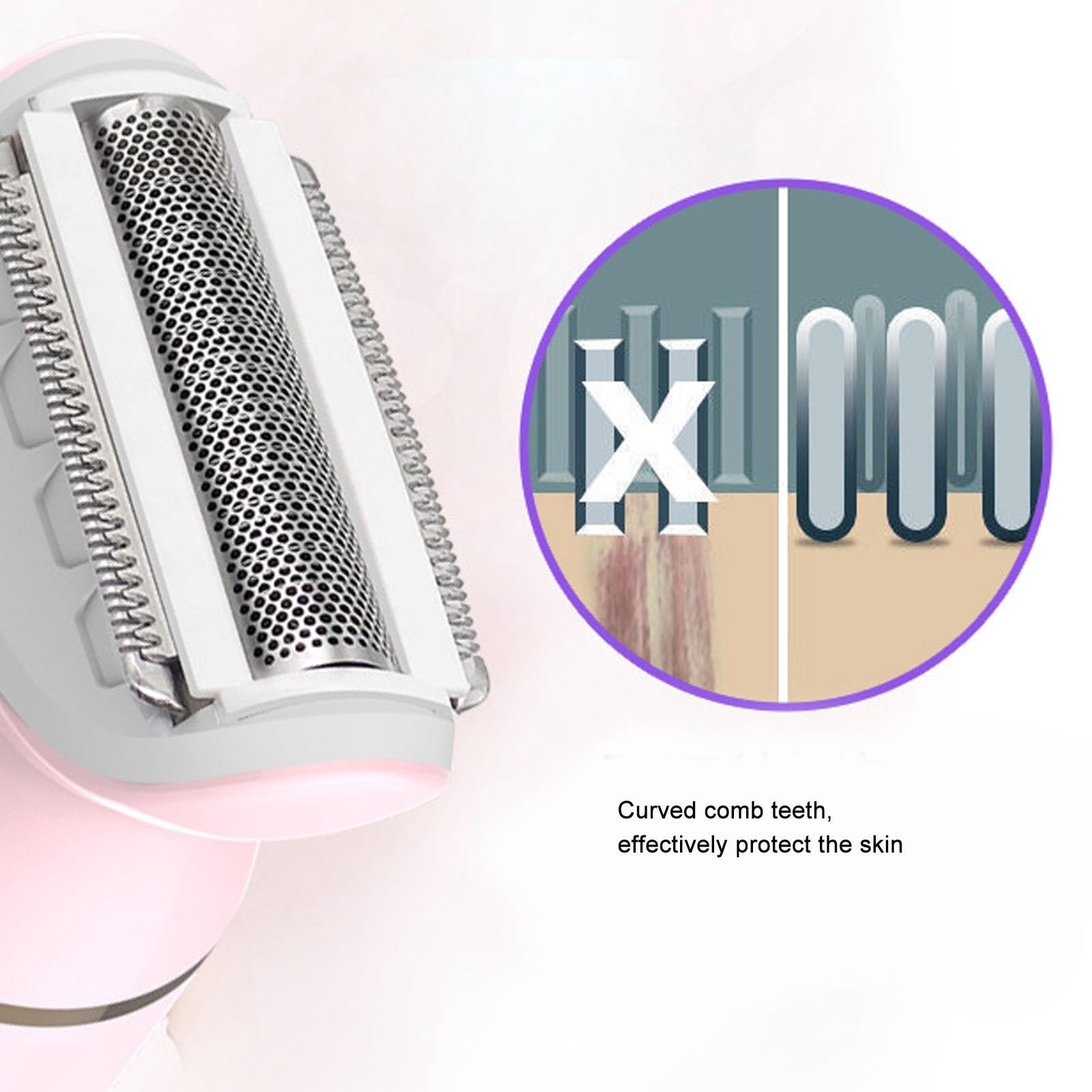 5 in 1 Electric Hair Trimmer for Women - Rechargeable Multifunctional Lady Shaver with Stainless Steel Blades, Portable & Compact Design - Perfect for Travel, Home Use, Bikini Line, Legs & Underarms Grooming