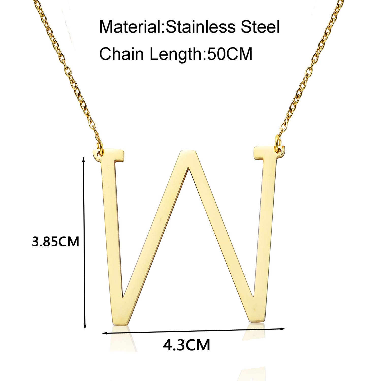 18K Gold Plated Initial Necklace for Women - Personalized Large Letter Pendant Chain | Elegant Layering Necklace for Everyday Wear, Gift Giving & Special Occasions