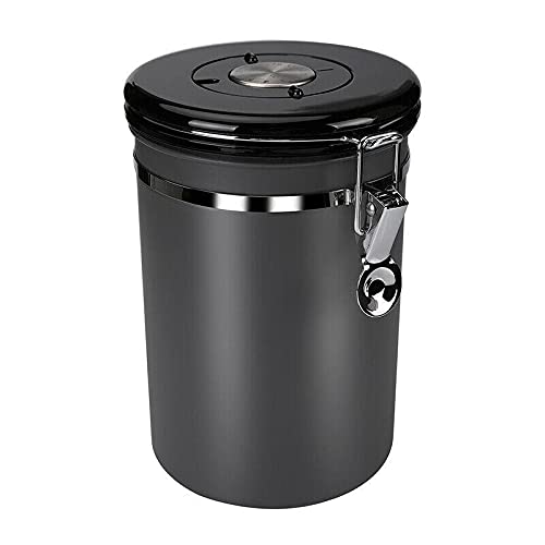 Airtight Stainless Steel Coffee Canister - 16oz Kitchen Food Storage Container for Coffee, Tea, Sugar & Dry Goods | Perfect for Pantry Organization & Countertop Display | BPA-Free Kitchen Accessories with Freshness Lock Seal