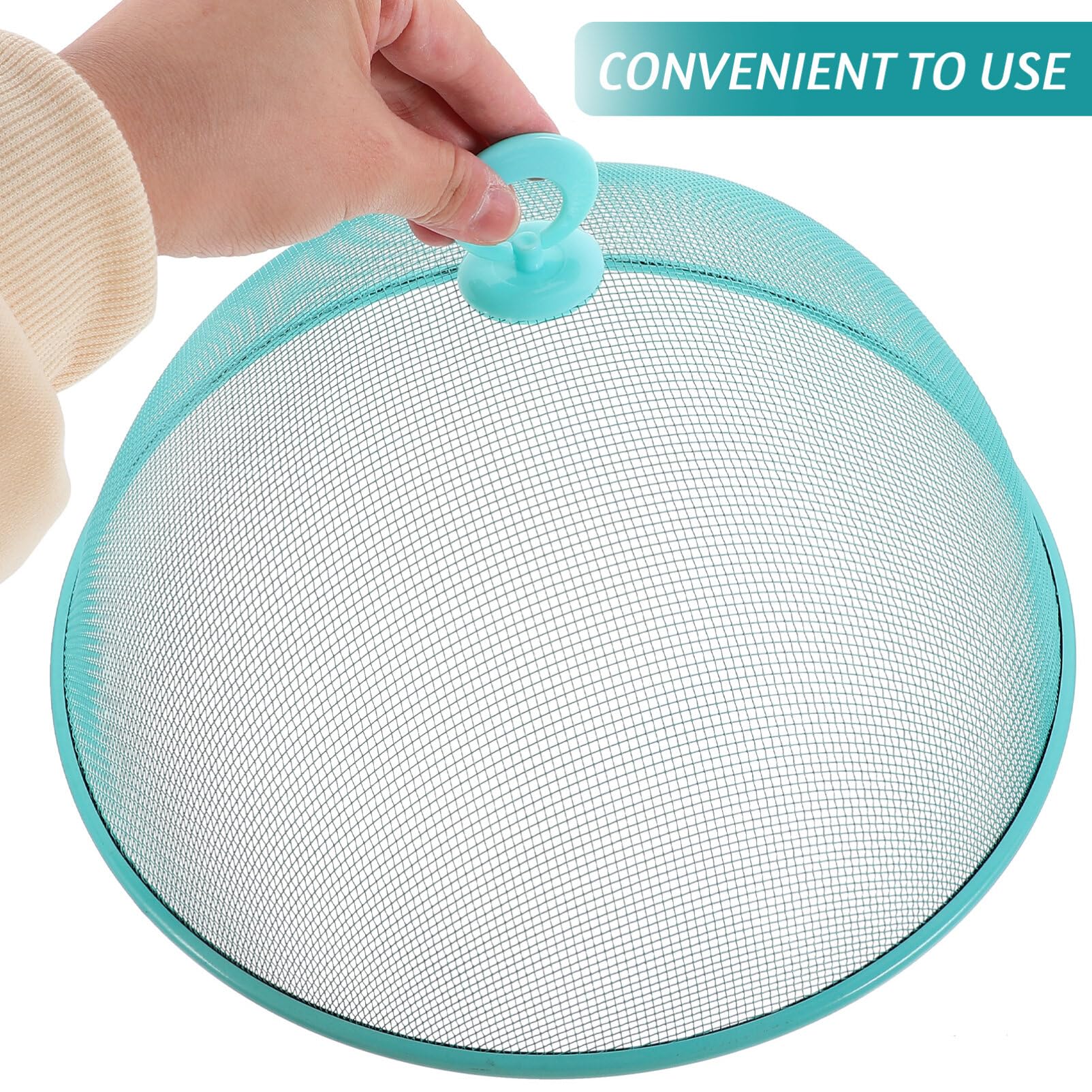 **Reusable Metal Mesh Food Cover Tent - Outdoor BBQ Camping Plate Dome Screen for Picnic, Party & Dining - Blue**