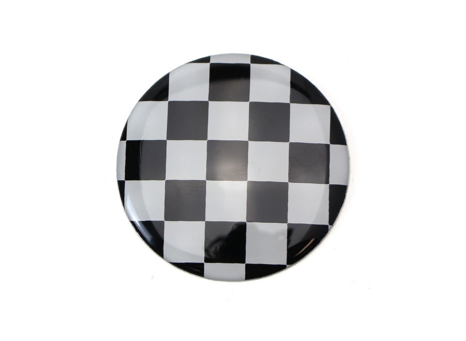 (4) Black & White Checker Wheel Center Cap Covers for MINI Cooper - Stylish Hub Caps for Rims - Perfect for Custom Car Accessories & MINI Cooper Enthusiasts