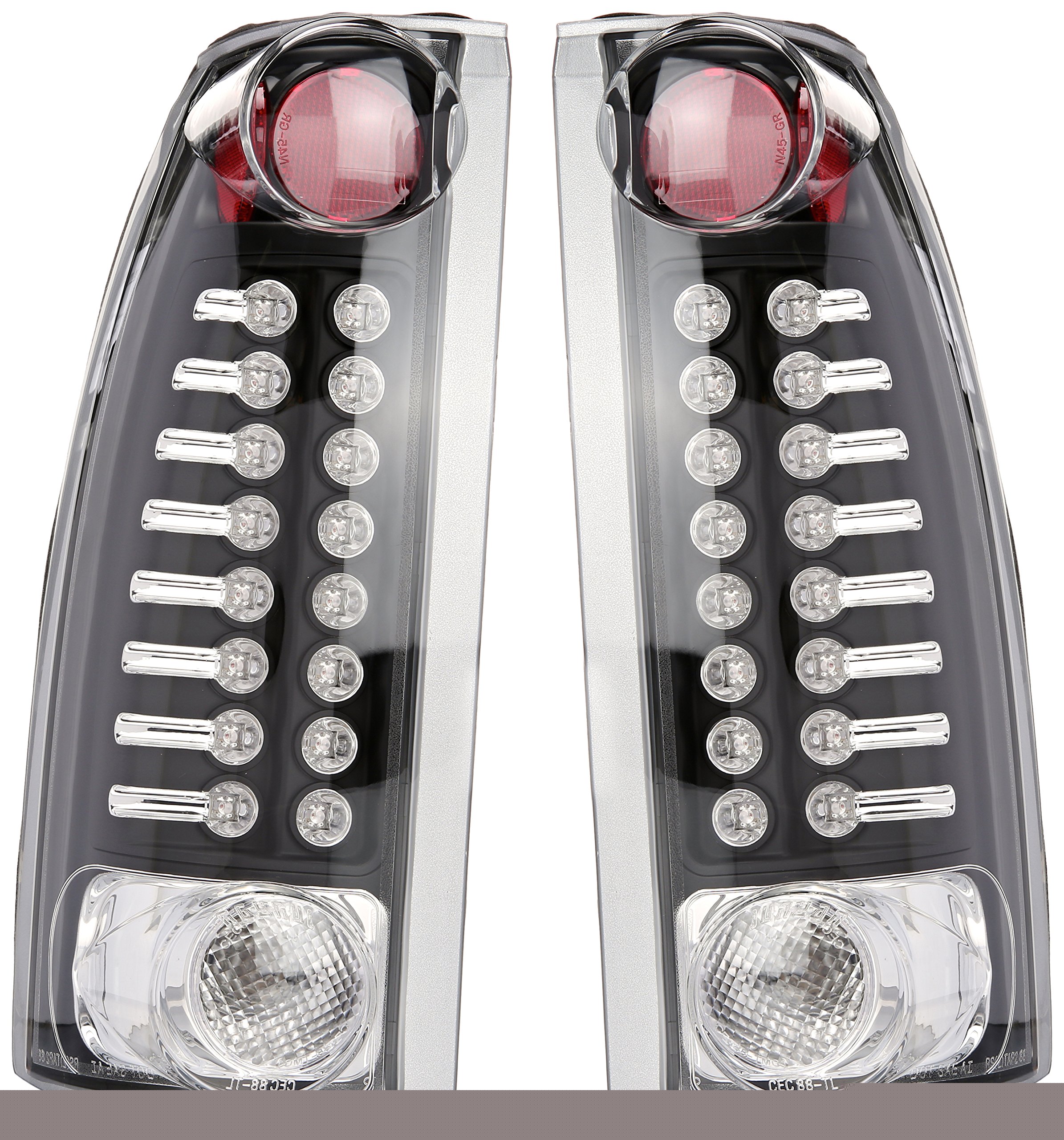 Spec-D Tuning LT-C1088JMLED-TM LED Tail Lights for Chevy C10 & Silverado - Black Housing with Bright LED Bulbs - Perfect for Night Driving & Custom Truck Upgrades