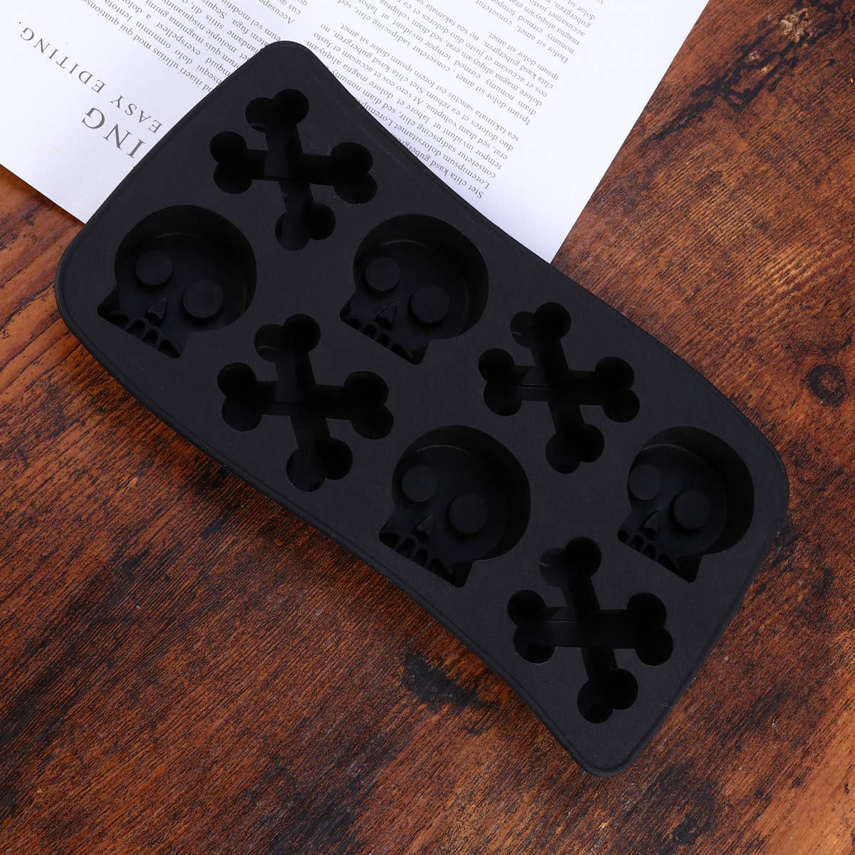 Premium Silicone Ice Cube Tray - Round Freeze Mold for Whiskey, Cocktails & Chocolate - Halloween Ice Maker & Body Wash Mold - Reusable BPA-Free Cabilock Ice Cube Maker for Parties, Home Bars & DIY Treats