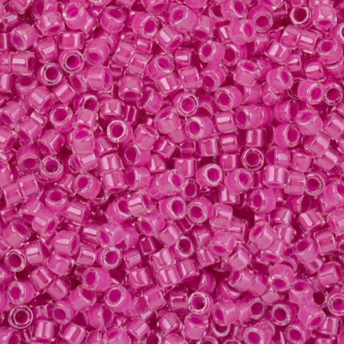 11/0 Delica Beads #2037 - Magenta Luminous Neon Glass Seed Beads (5.2g) for Jewelry Making, Beadwork & DIY Crafts