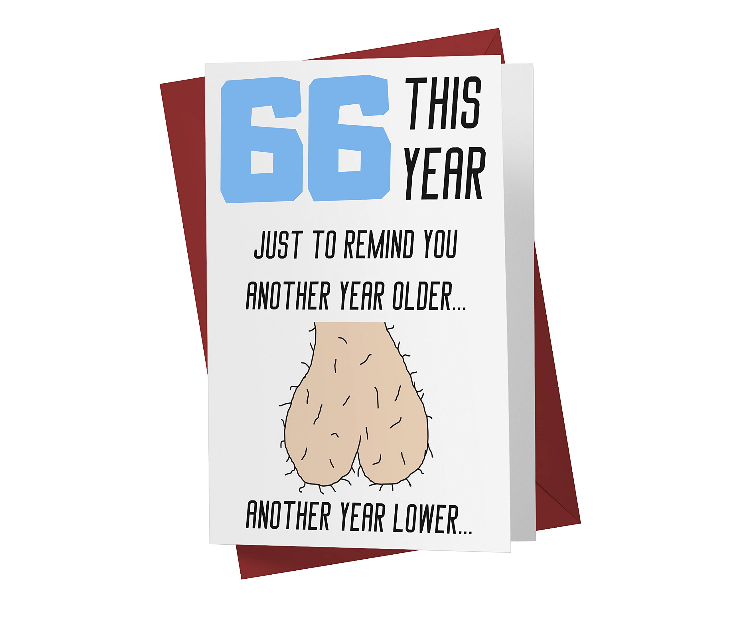 66th Birthday Cards for Men - Funny Rude Sarcastic Cards for Husband, Dad, Boyfriend & Friends | Humorous Offensive Gifts for 66 Year Olds | Perfect for Anniversaries, Retirement & Milestone Celebrations