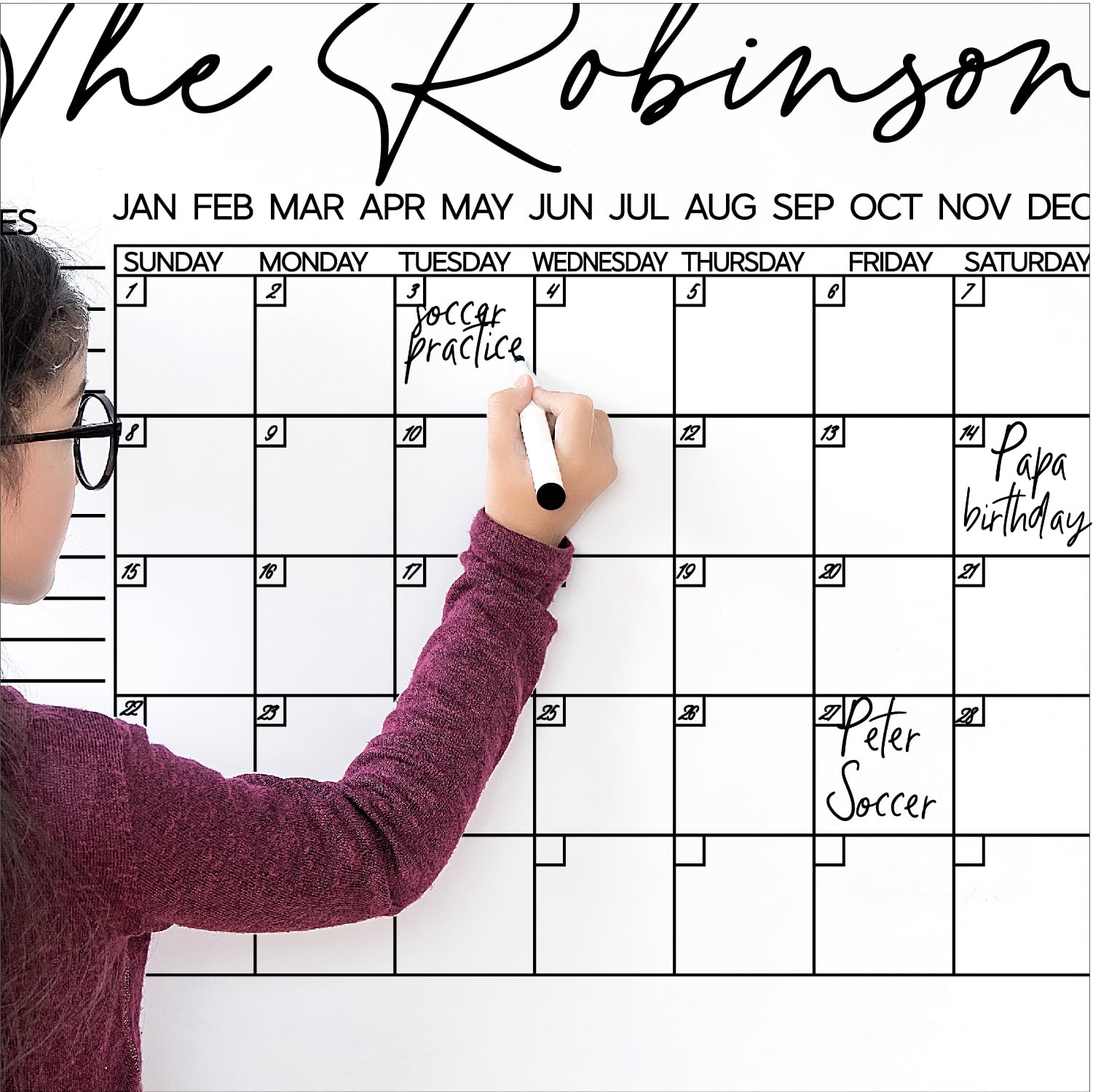 2025 Wall Calendar - 12 Month Personalized & Custom Family Calendar - Acrylic Wall Mounted Planner for Home Office - Perfect for Home Decor, Gift Giving & Yearly Planning