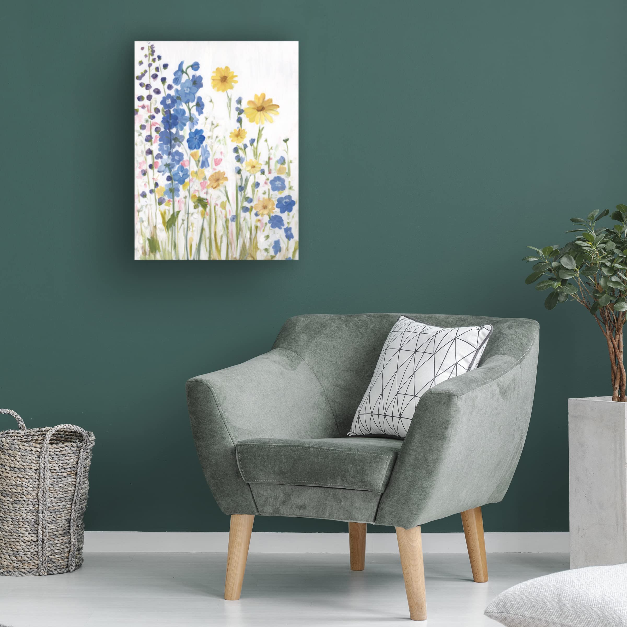 Trademark Fine Art 'Periwinkle Wildflowers I' Canvas Wall Art Print by Sandra Iafrate - Perfect for Living Room, Bedroom & Office Decor