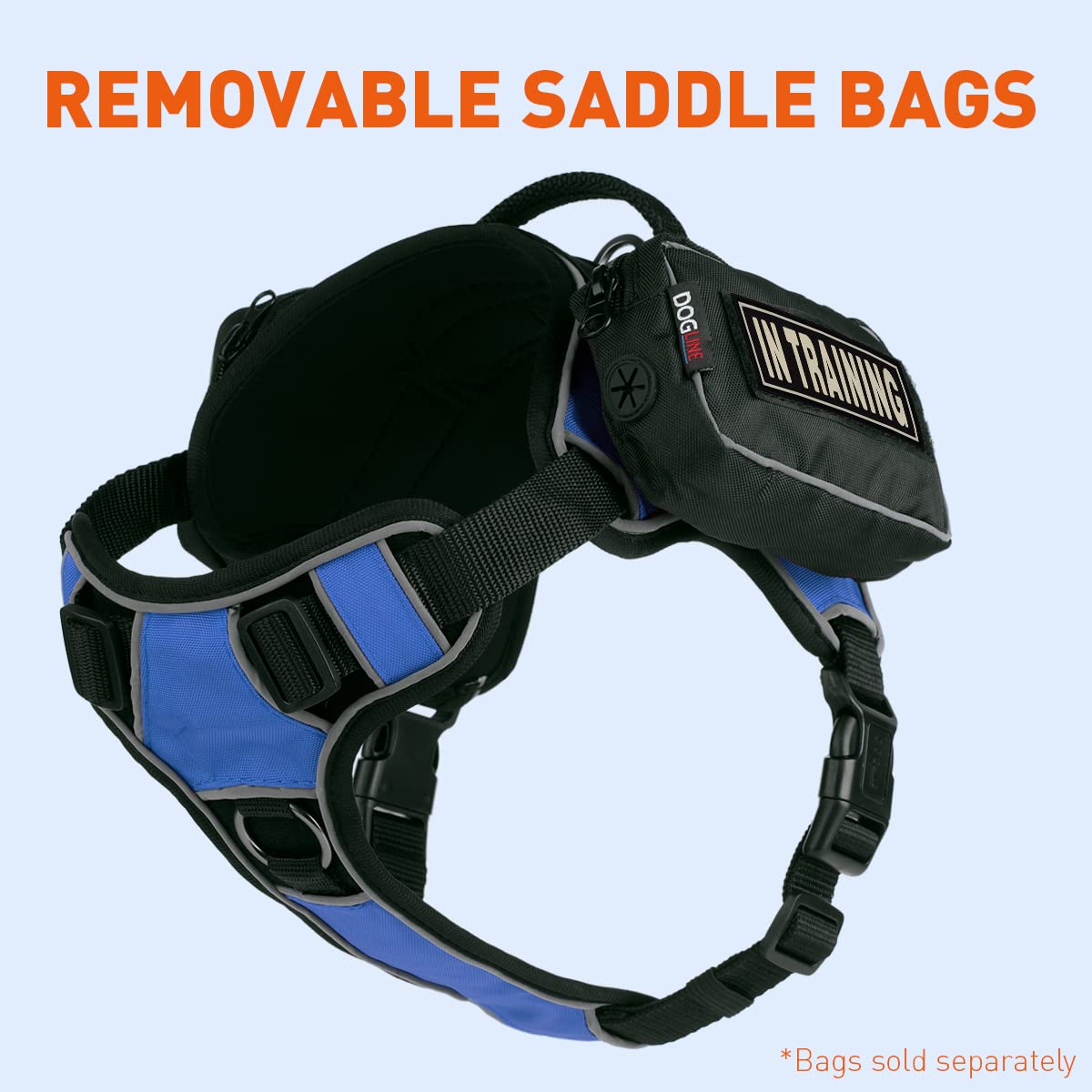 No-Pull Dog Harness with Reflective Patches & Quick Release Buckles - Soft Comfortable Training Vest with 3D Rubber & Handle (18-22 inches, Blue) - Perfect for Walking, Running & Outdoor Adventures with Your Dog