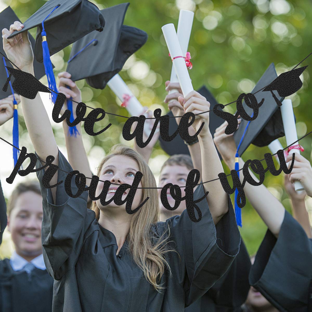 2025 Graduation Banner - Black Glitter 