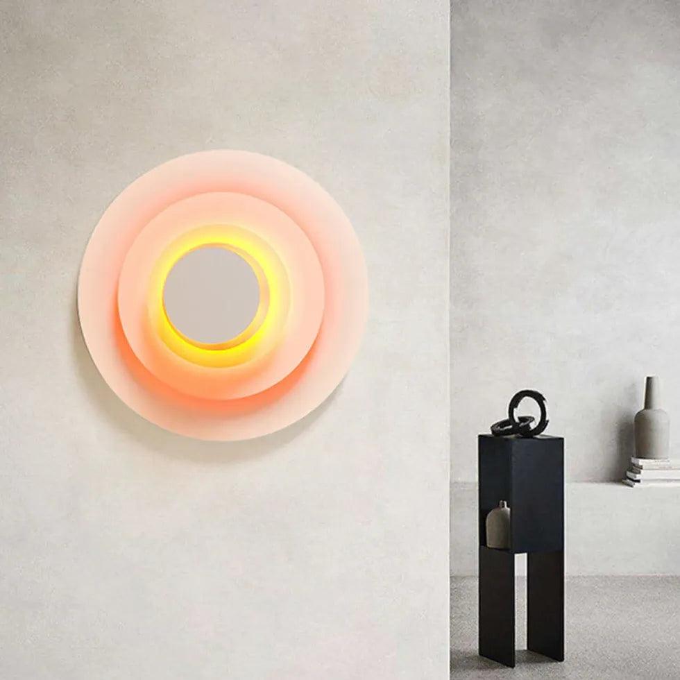 Round Gradient LED Modern Wall Lights - Dimmable Ambient Lighting for Bedroom, Living Room & Hallway
