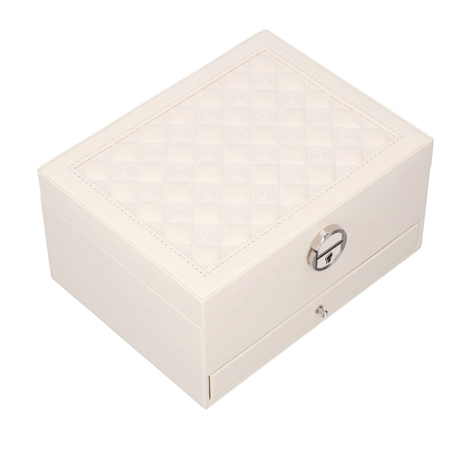 Double Layer Jewelry Organizer Box with Partition & Mirror - Large Capacity Travel Jewelry Case with Drawer - Perfect Gift for Women, Girls - Ideal for Powder Room, Vanity & Travel Storage
