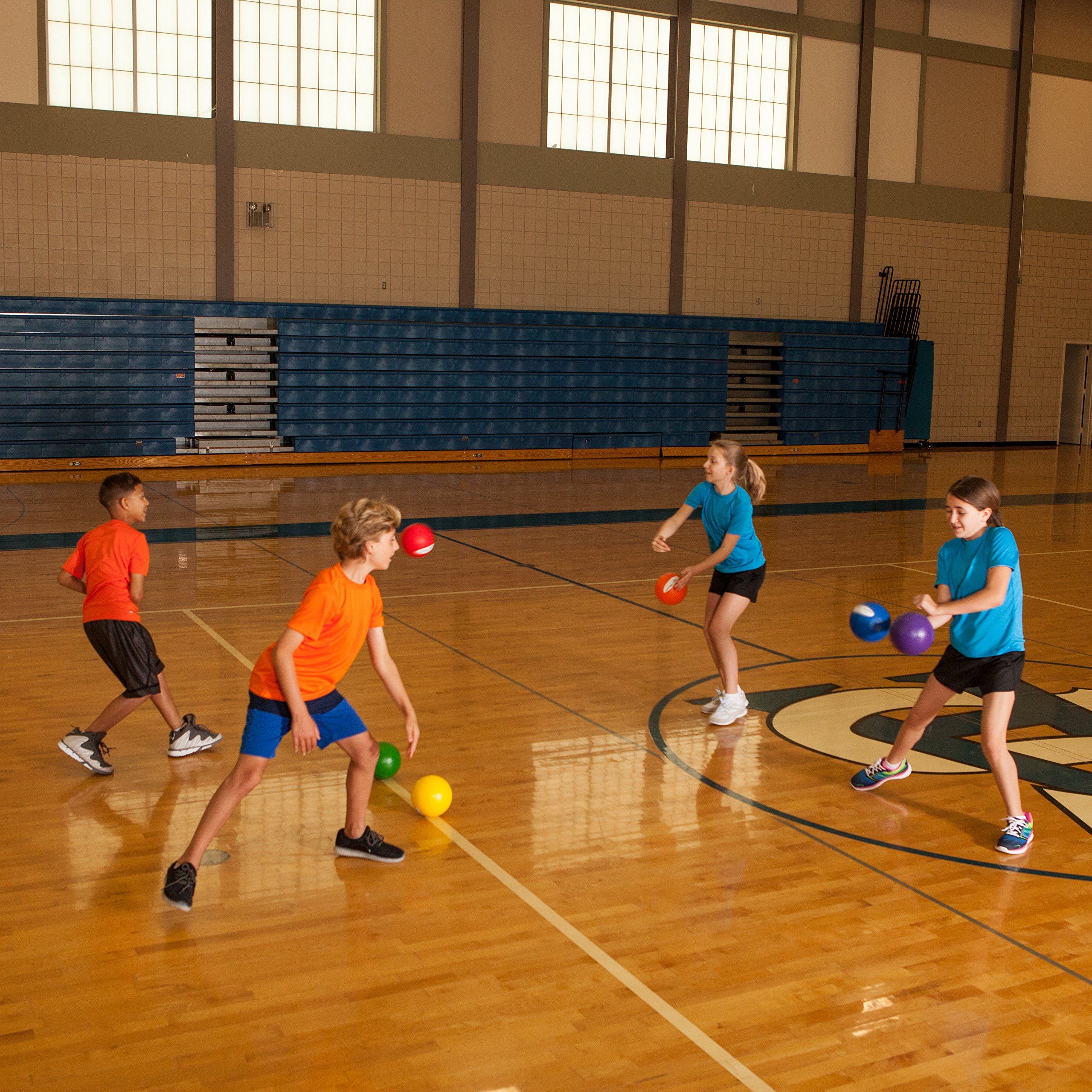 Champion Sports Rhino Skin Dodgeball - Durable Rubber Dodge Balls for Gym Class, School PE & Outdoor Games - Multiple Colors & Styles Available