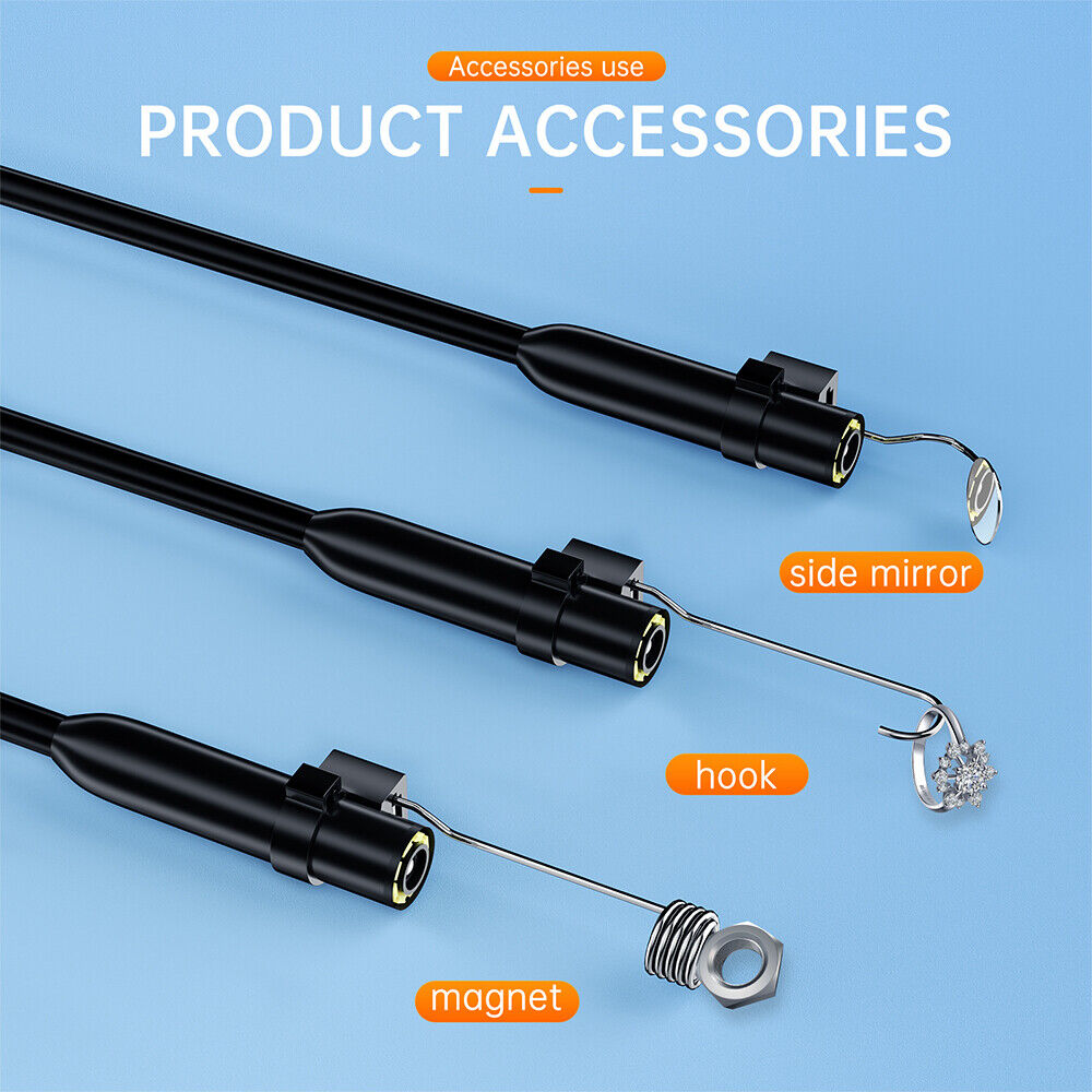 2-in-1 USB C & Lightning Endoscope Camera - 16.4ft Hard Wired Borescope for iPhone 15/Android/iOS - Waterproof Inspection Camera for Plumbing, HVAC, Automotive & Home Maintenance