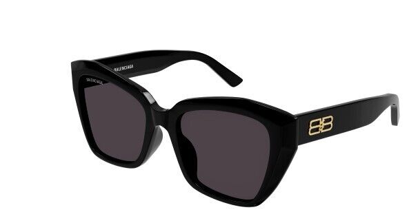 Balenciaga BB0273SA 001 Black/Grey Soft Square Women's Sunglasses - UV Protection, Lightweight & Stylish for Outdoor Activities, Beach & Driving