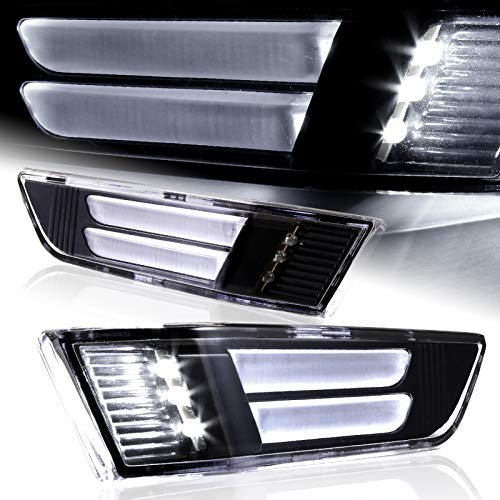 EPARTS Black & Clear LED Front Bumper Side Marker Lights - Compatible with 2003-2007 Infiniti G35 Coupe | Bright White Parking Signal Lights | Perfect for Night Driving & Custom Car Styling