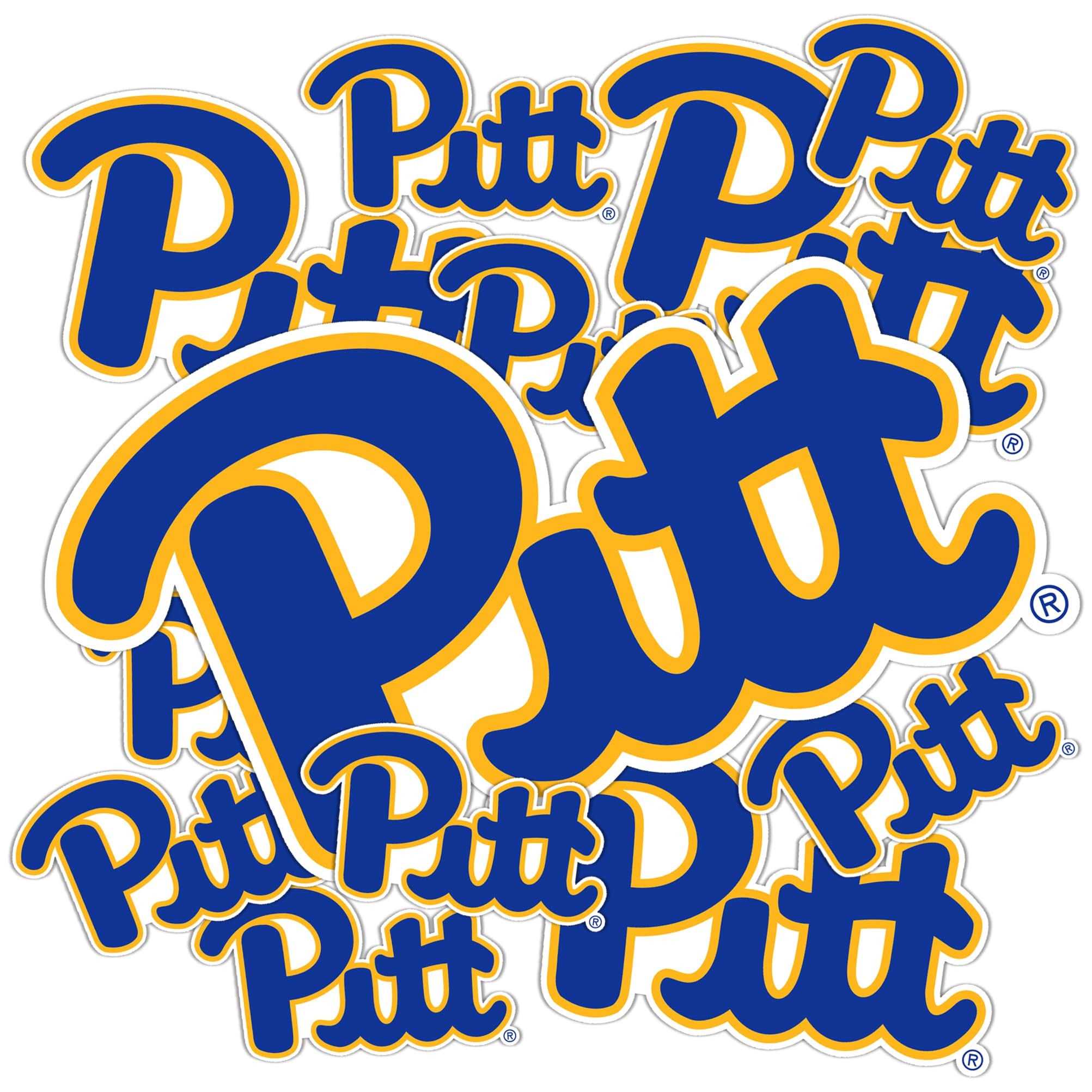 University of Pittsburgh Sticker Vinyl Decal Set - Durable Waterproof Decals for Laptop, Water Bottle, Car, Scrapbook & DIY Crafts (Sheet Type 3) - Perfect for School Spirit, College Pride & Gift Giving