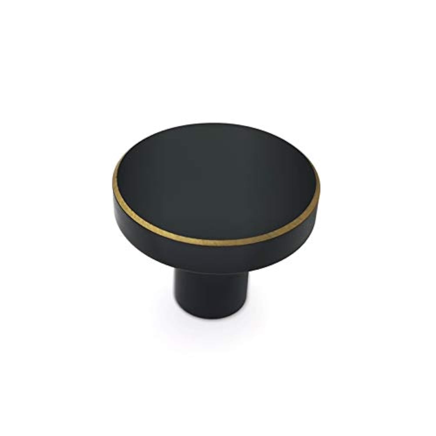 Solid Brass Black Drawer Knobs 4-Pack - Modern Kitchen & Cabinet Handles for Dressers & Cupboards