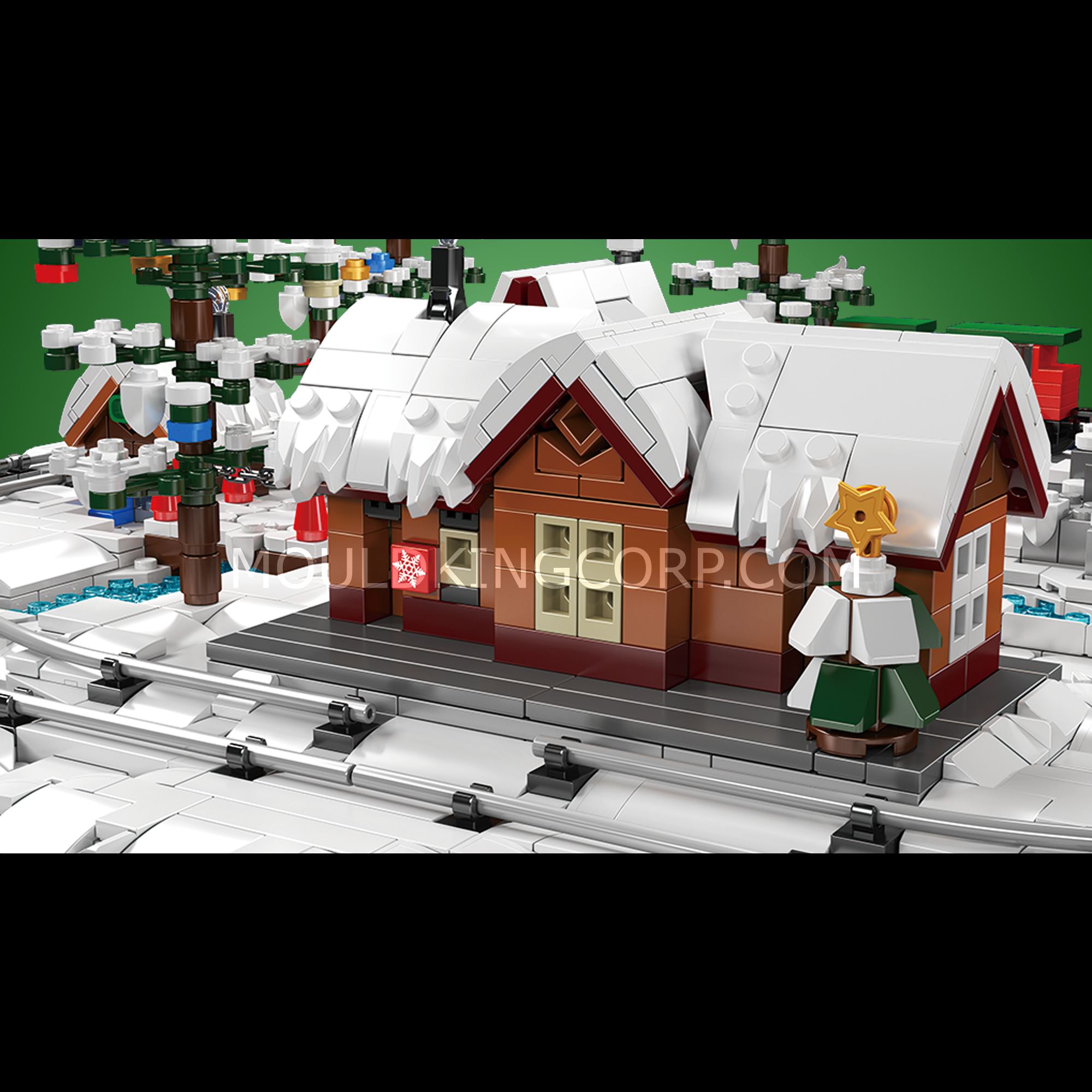 Mould King 12029 Christmas Train Wonderland Building Set - 4,232 Pieces Holiday Model Train Kit for Adults & Kids | Perfect for Christmas Decorations, Winter Village Displays & Train Enthusiasts