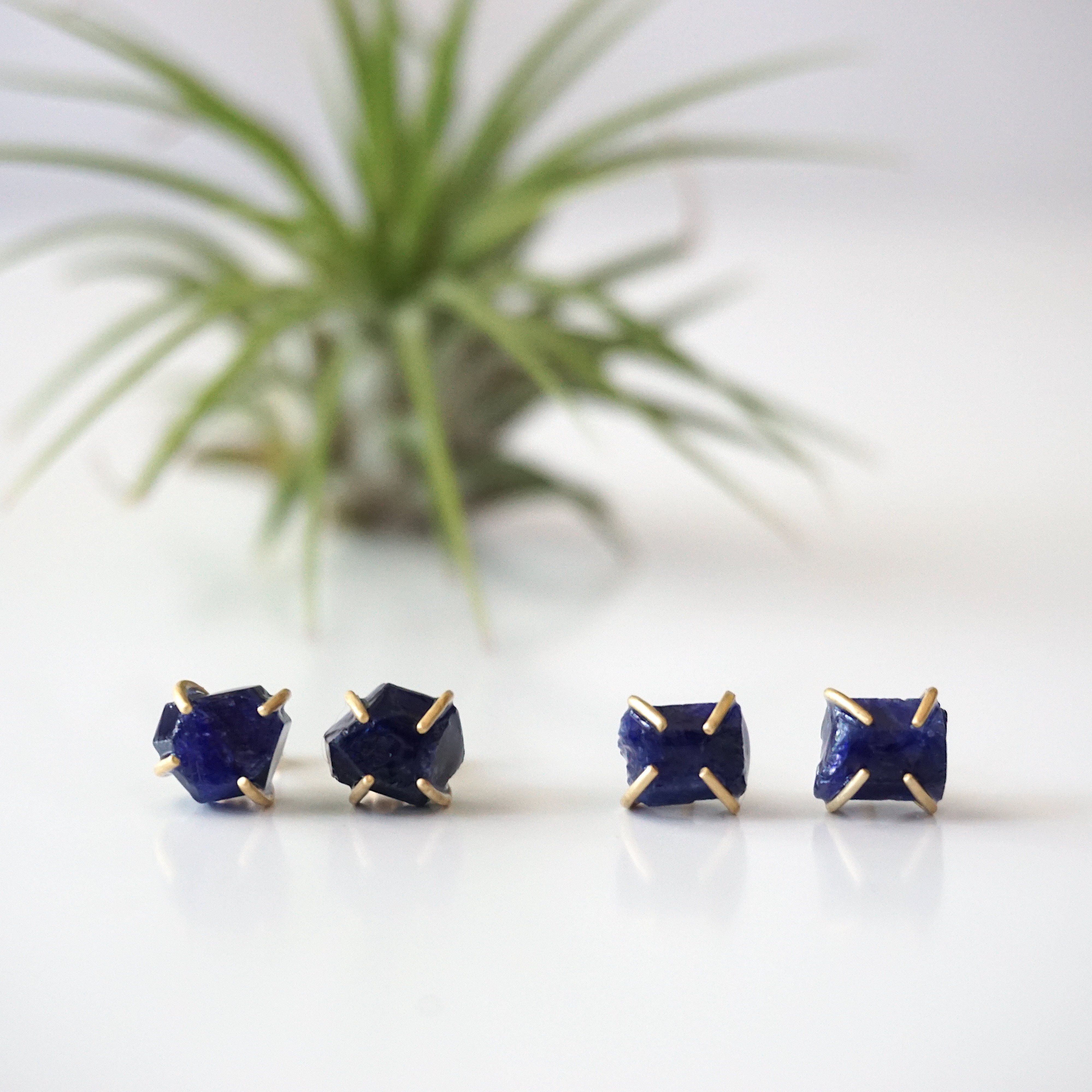 14K Gold Filled Sapphire Huggie Stud Earrings for Women - Elegant Everyday Jewelry & Special Occasion Gifts