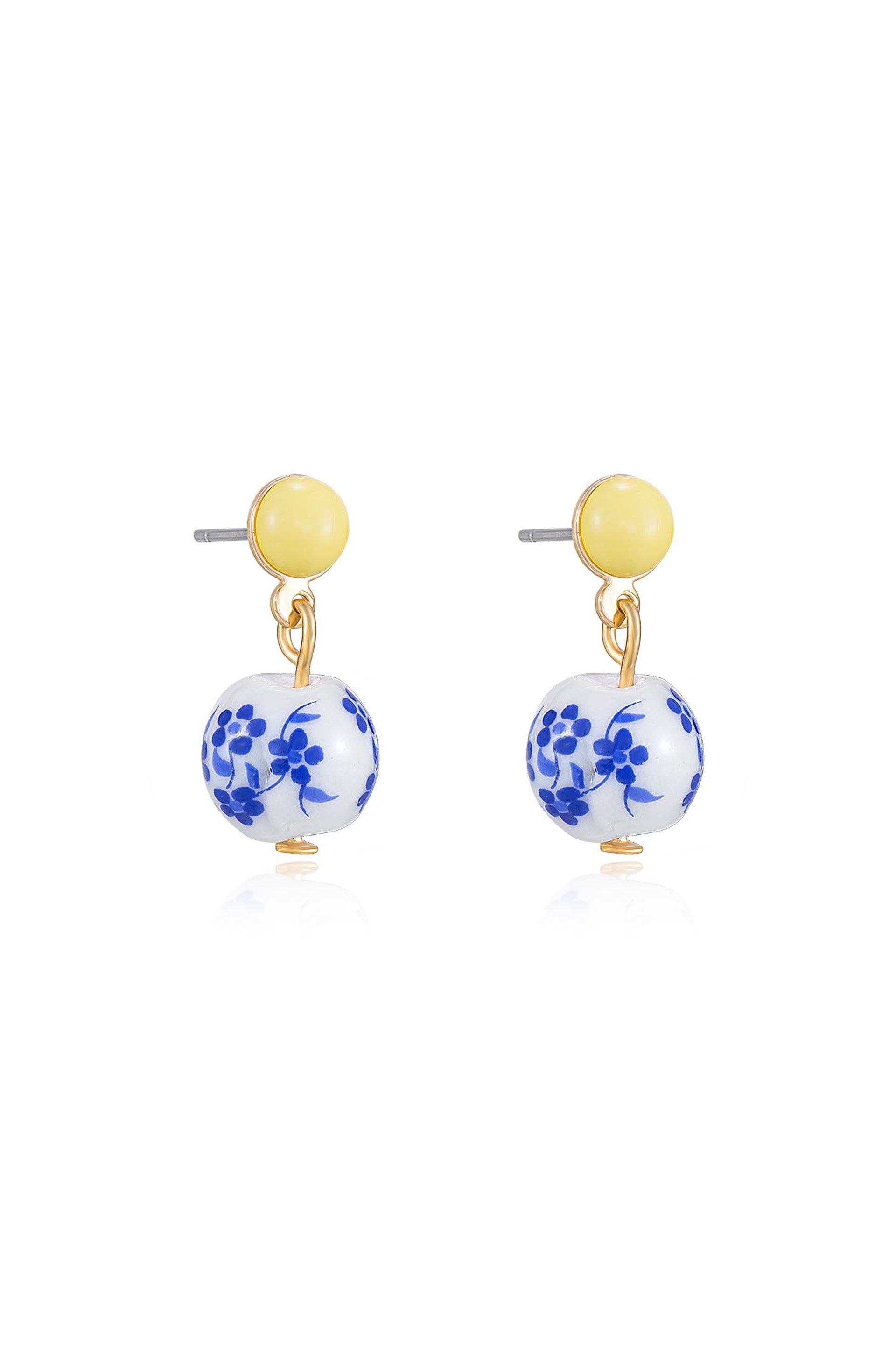 Indigo Floral Drop Earrings for Women - Handmade Bohemian Dangle Earrings - Perfect for Weddings, Parties & Everyday Wear