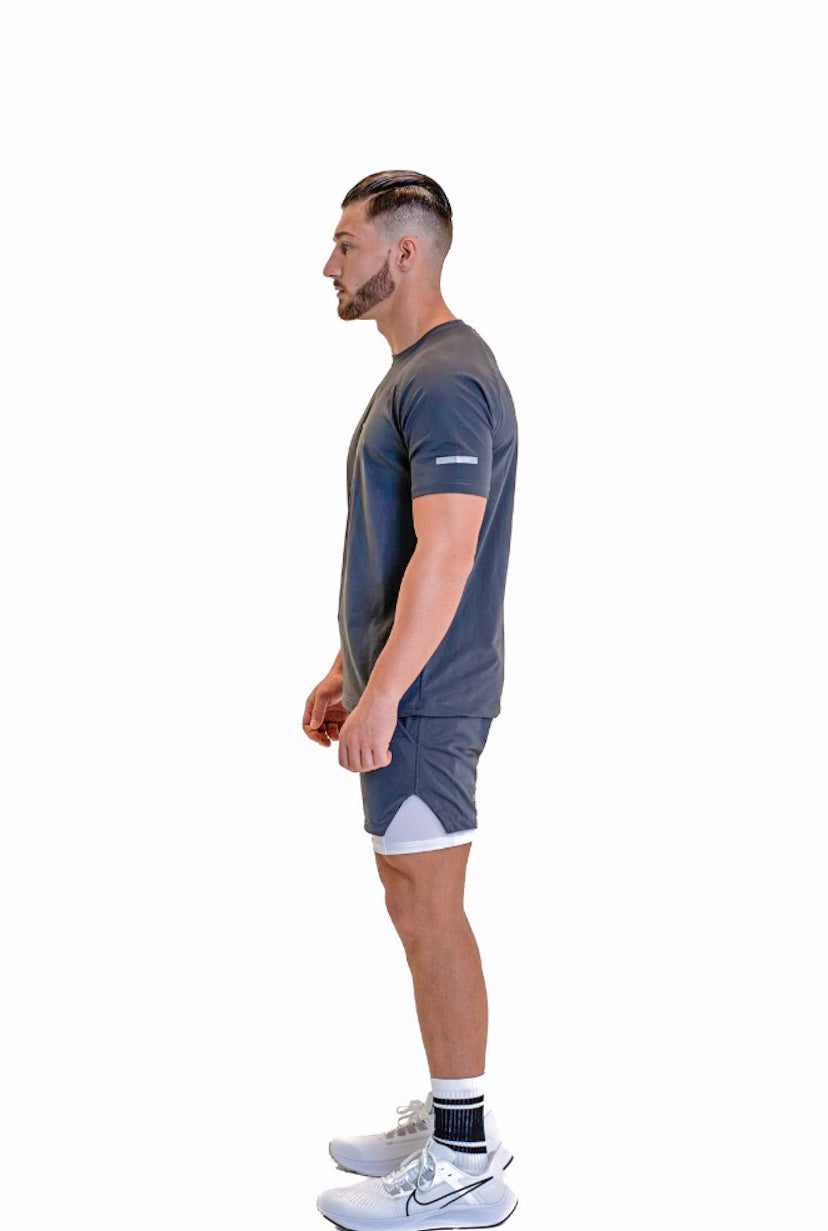 Cerus Grey Quantum Men's T-Shirt - Premium Cotton Comfort Fit Casual Tee for Everyday Wear, Gym & Outdoor Activities