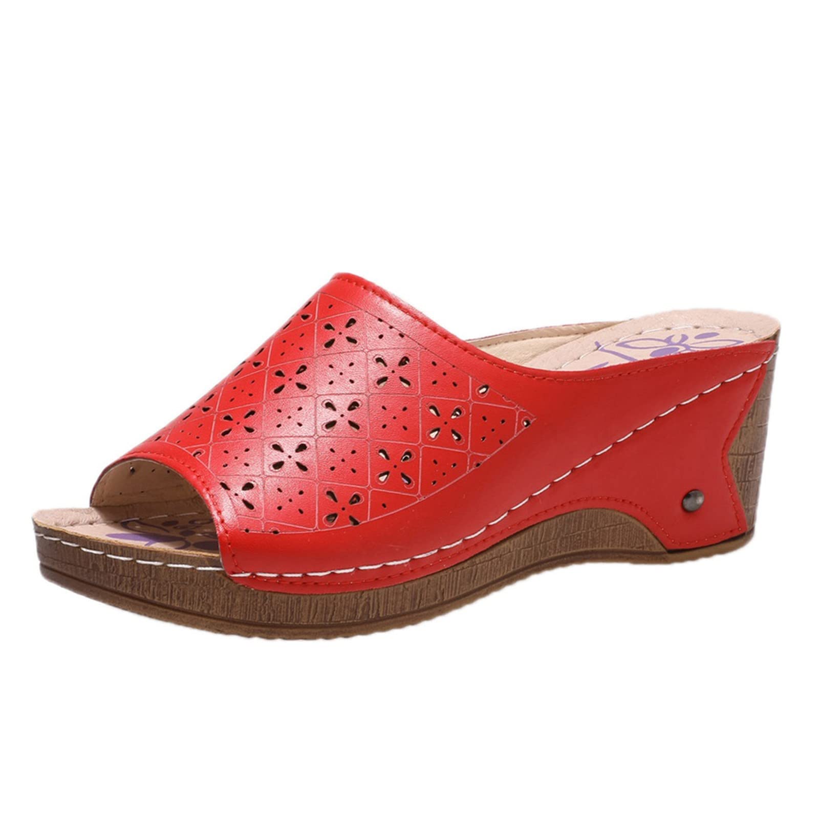 2023 Fashion Women's Thick Sole Slope Sandals - Breathable Hollow Peep Toe Summer Spring Lightweight Sandals for Beach, Vacation & Casual Wear