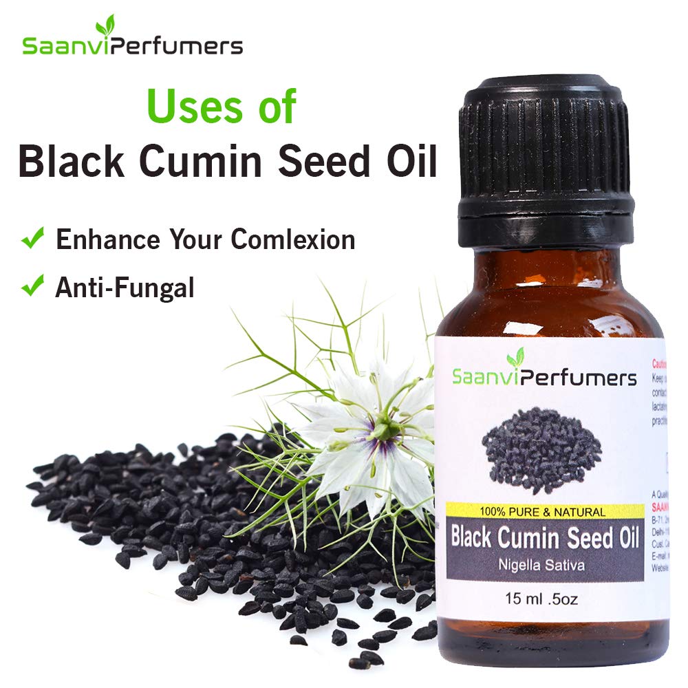 Pure Cold Pressed Black Cumin Seed Oil (Kalonji Oil) - 15ML Therapeutic Grade Carrier Oil for Aromatherapy, Massage, Skin & Hair Care | Natural Remedy for Dry Skin, Scalp Health & Relaxation